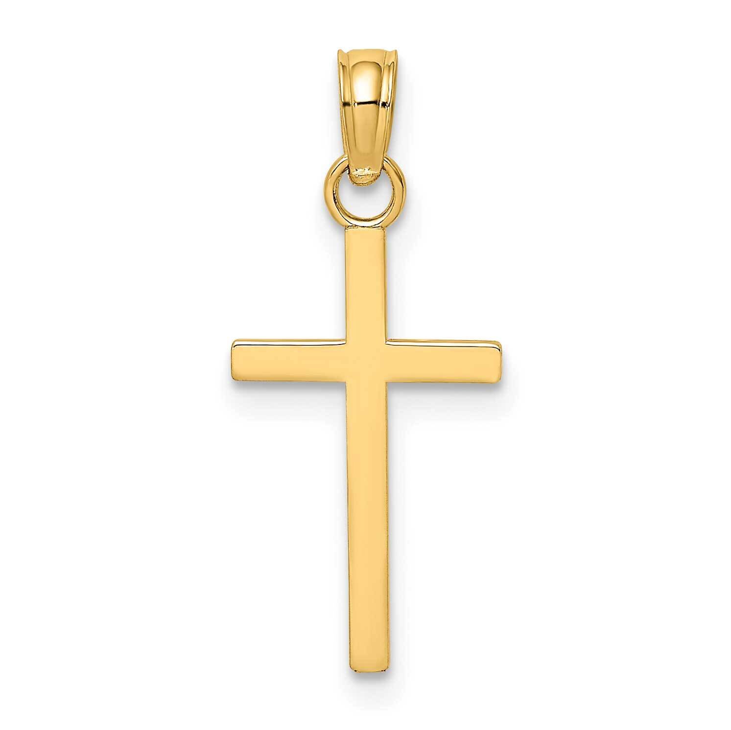 Polished Block Style Stick Cross Charm 14k Gold 2-D K8410, MPN: K8410, 637218167340
