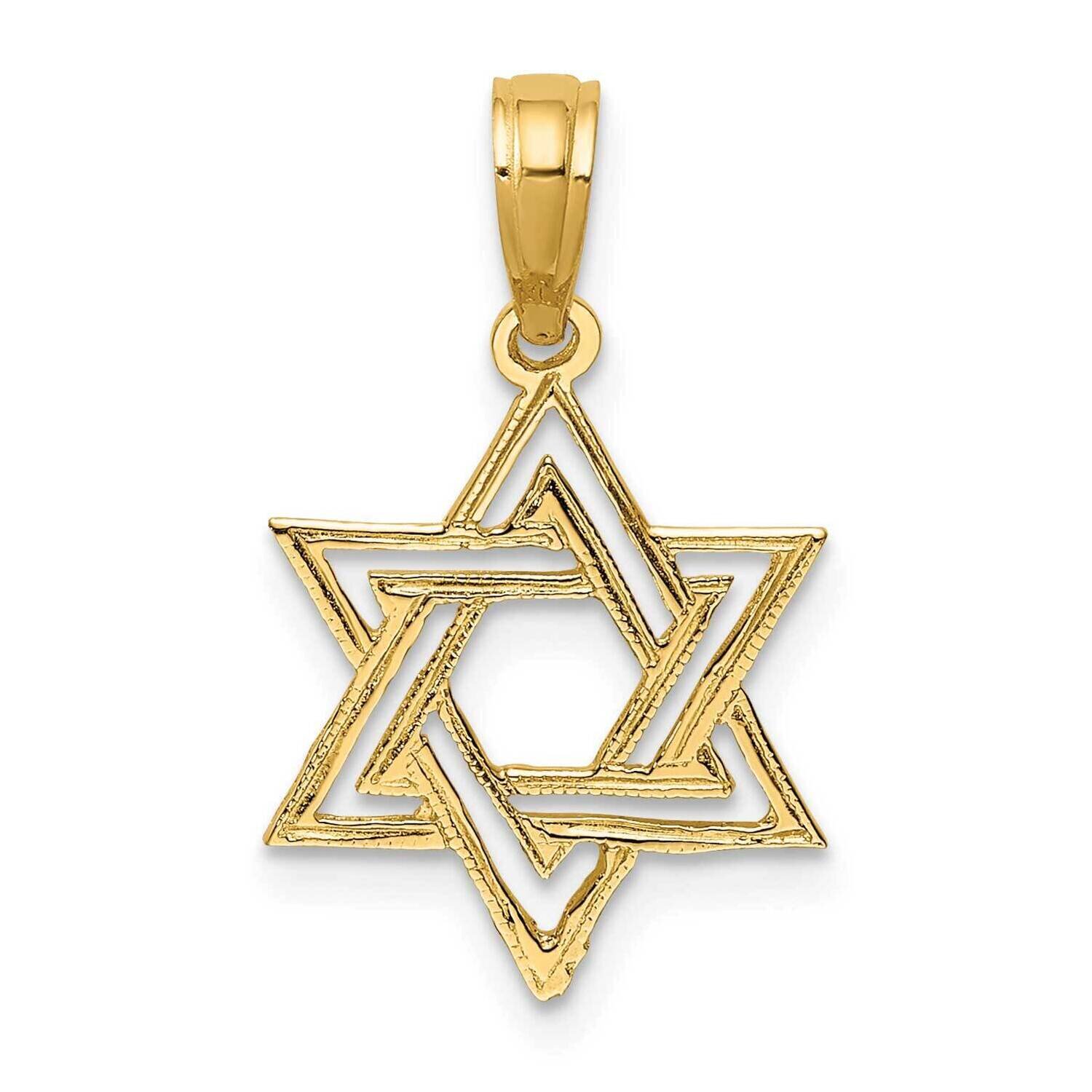 Star of David Charm 14k Gold Polished K8418, MPN: K8418, 637218017393