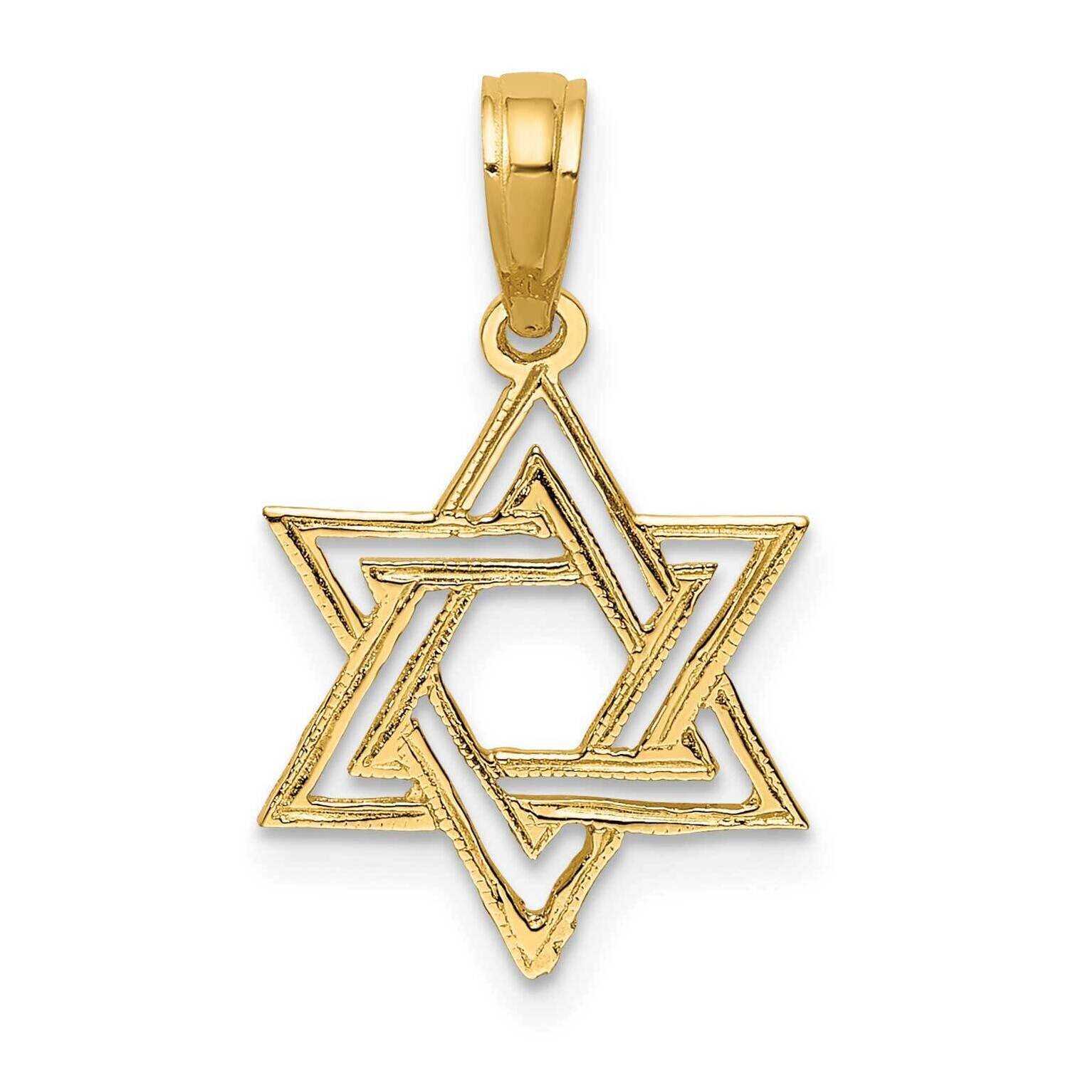 Star of David Charm 14k Gold Polished K8418