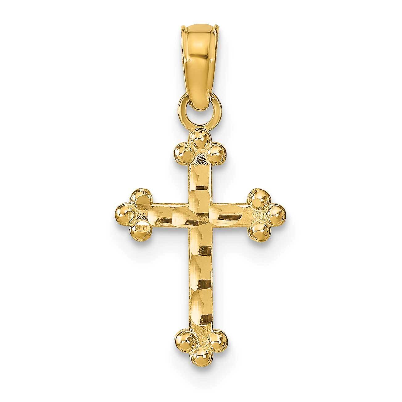Cross Pendant 14k Gold Diamond-cut K8423