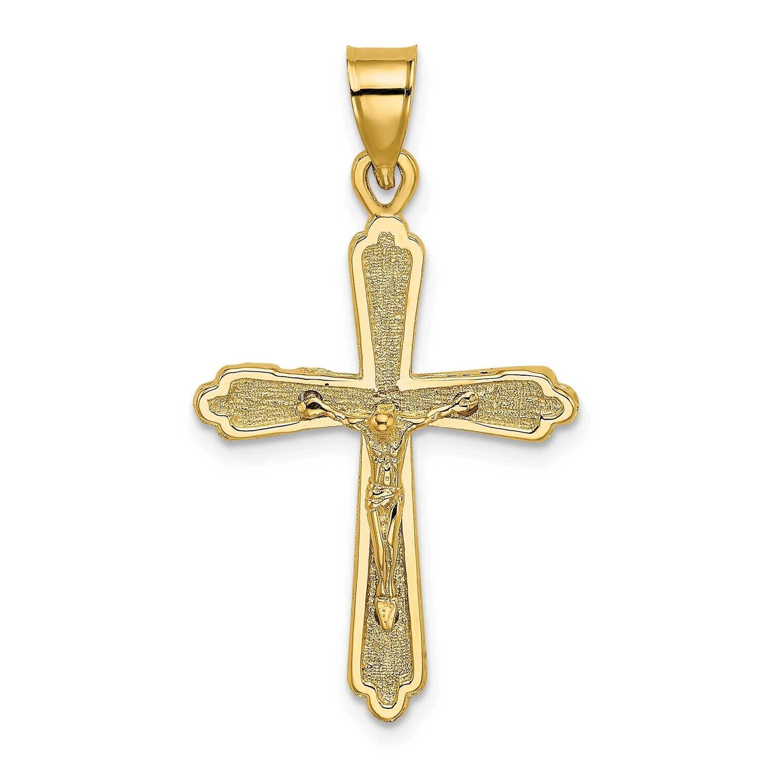 Crucifix Charm 14k Gold Textured K8437