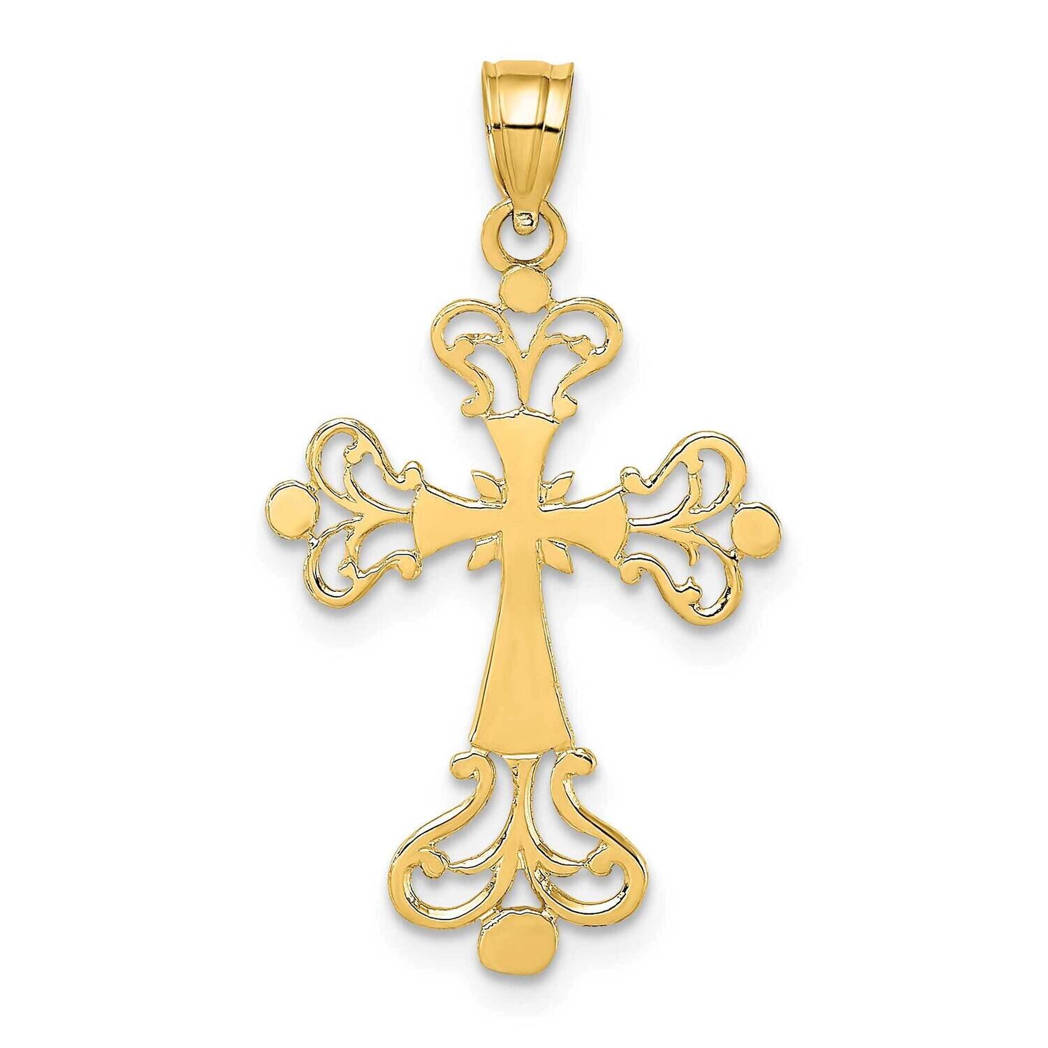 Fancy Cross Charm 14k Gold Polished K8443, MPN: K8443, 637218037858