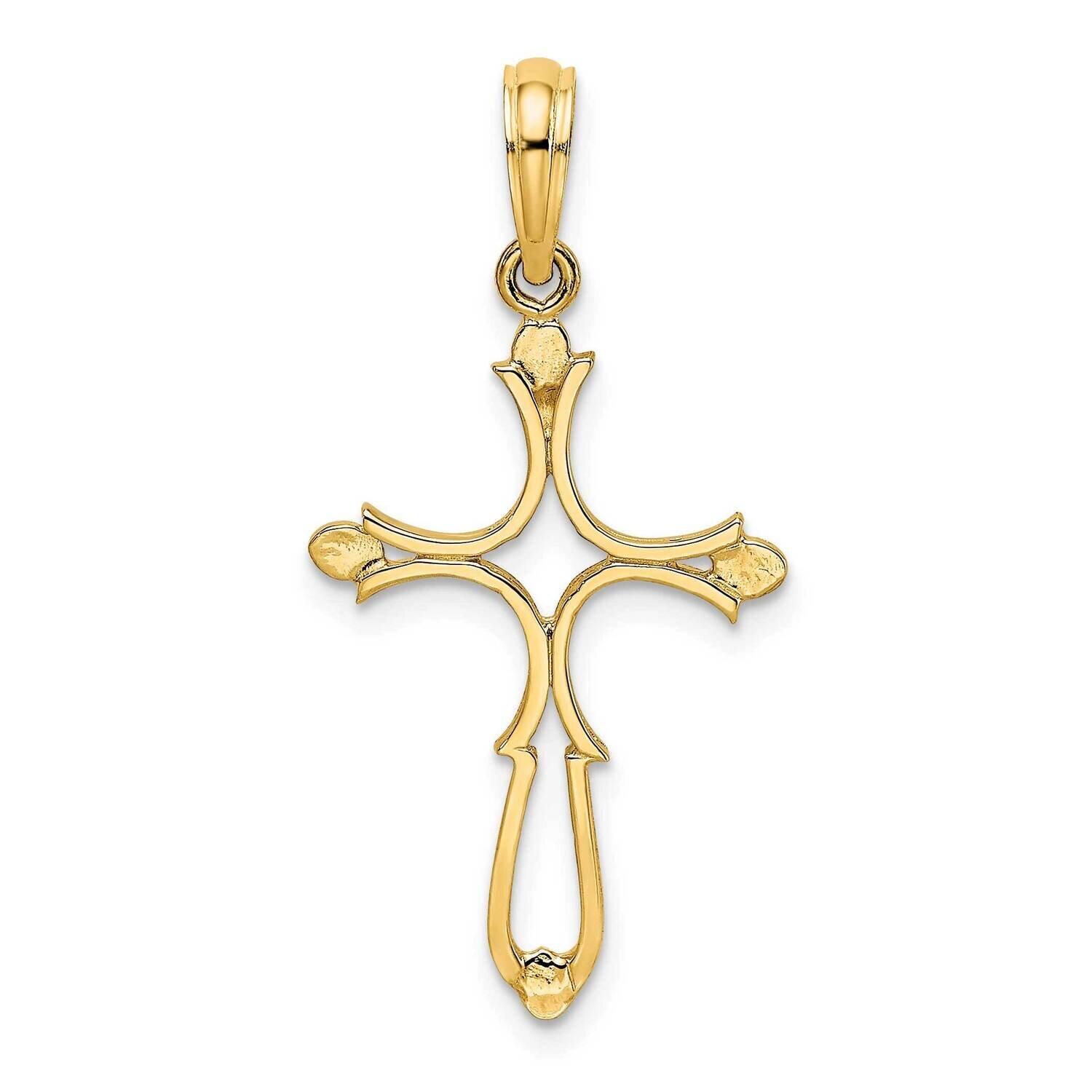Cross Cut-Out Polished Cross Charm 14k Gold K8461, MPN: K8461, 637218038954