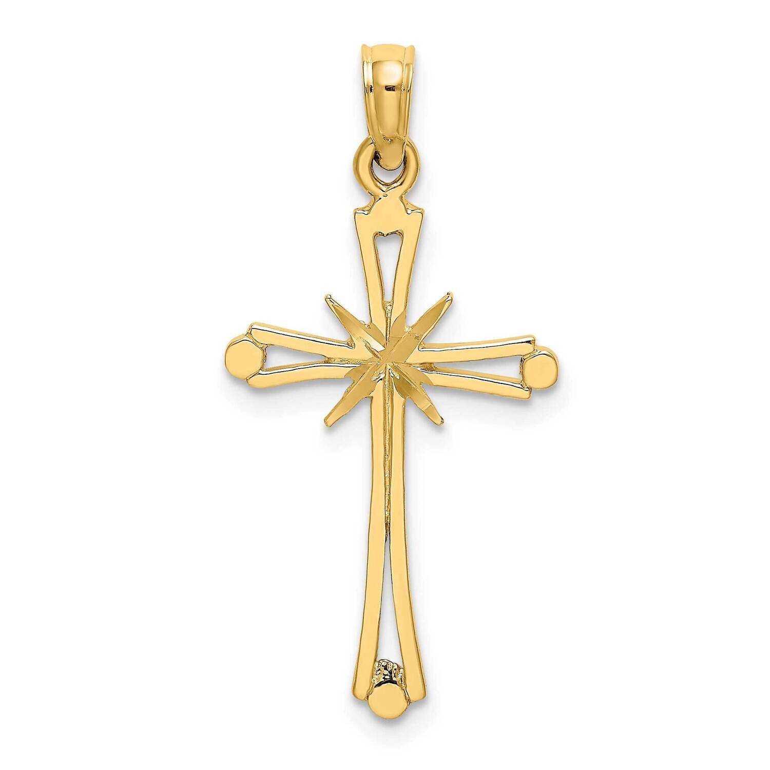 with X Center On Cross Charm 14k Gold Diamond-cut K8465, MPN: K8465, 637218065738