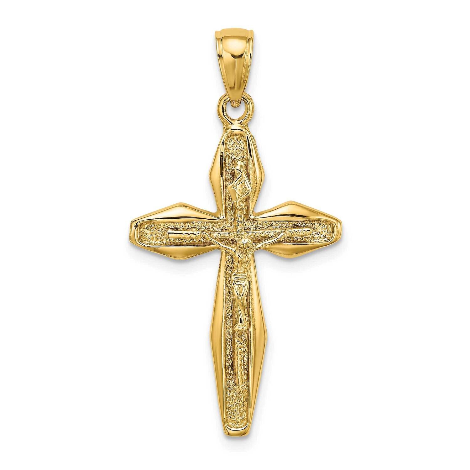 Polished Crucifix Charm 14k Gold 2-D K8469