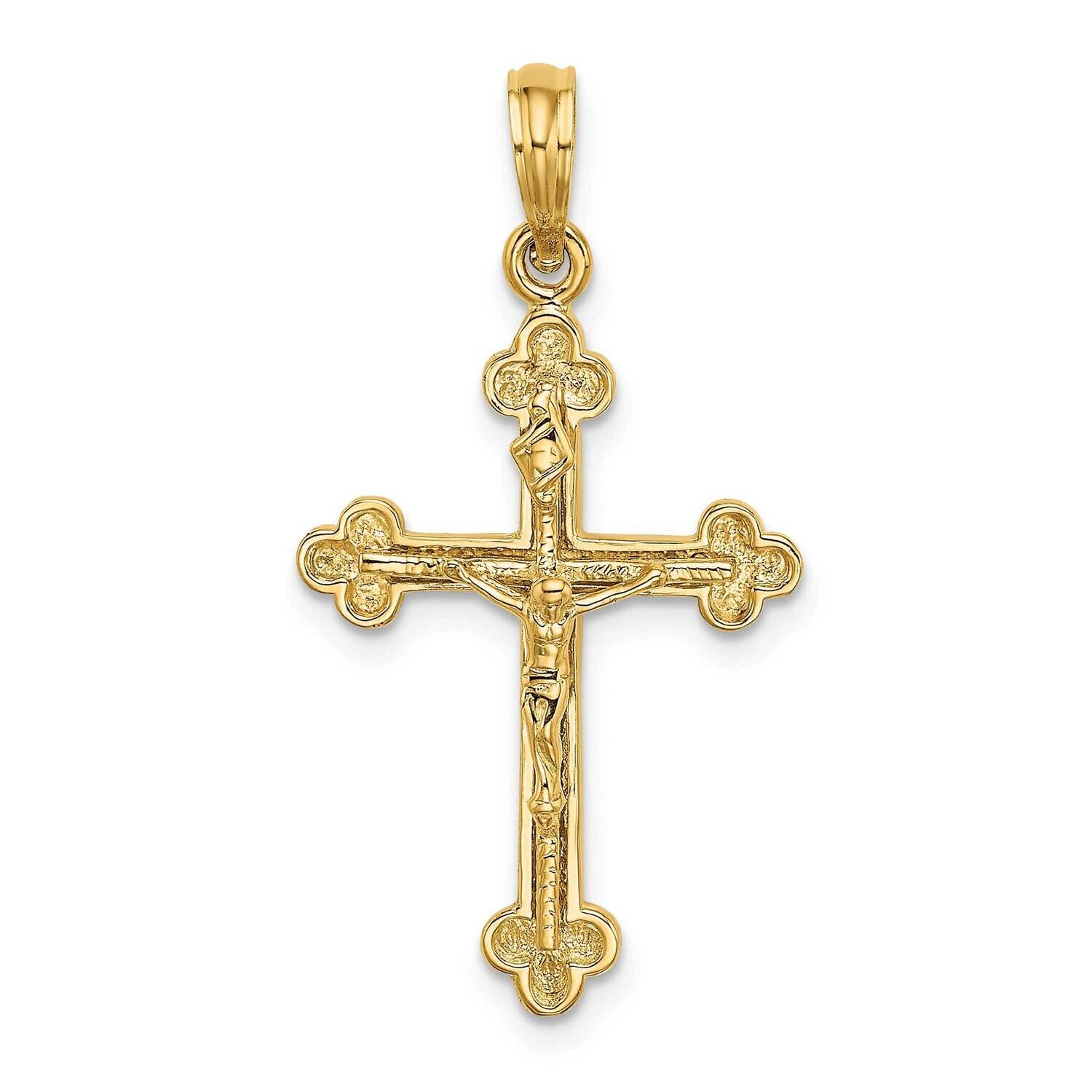 Narrow Crucifix with Spade Tips Charm 14k Gold 2-D K8472, MPN: K8472, 637218041787