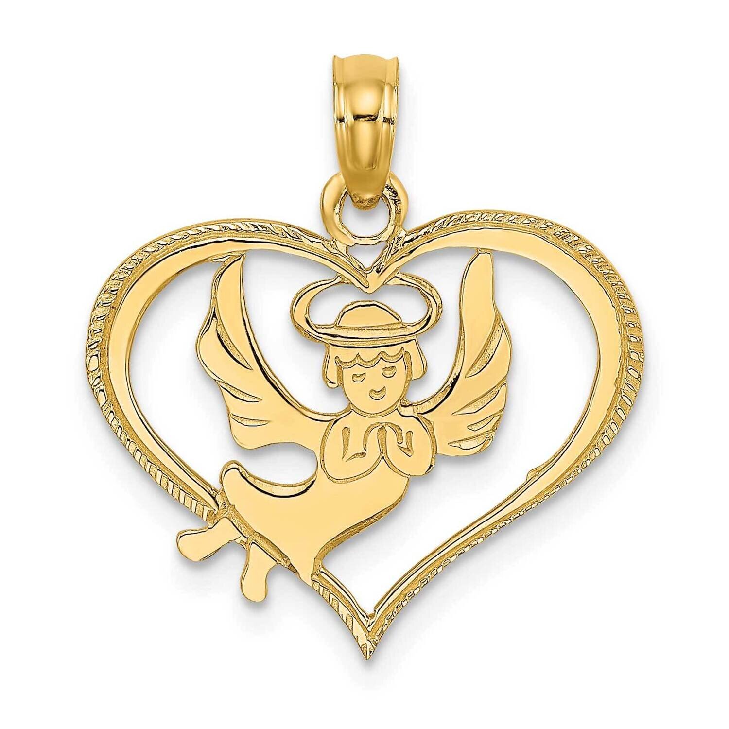 Angel In Heart Charm 14k Gold Polished K8485