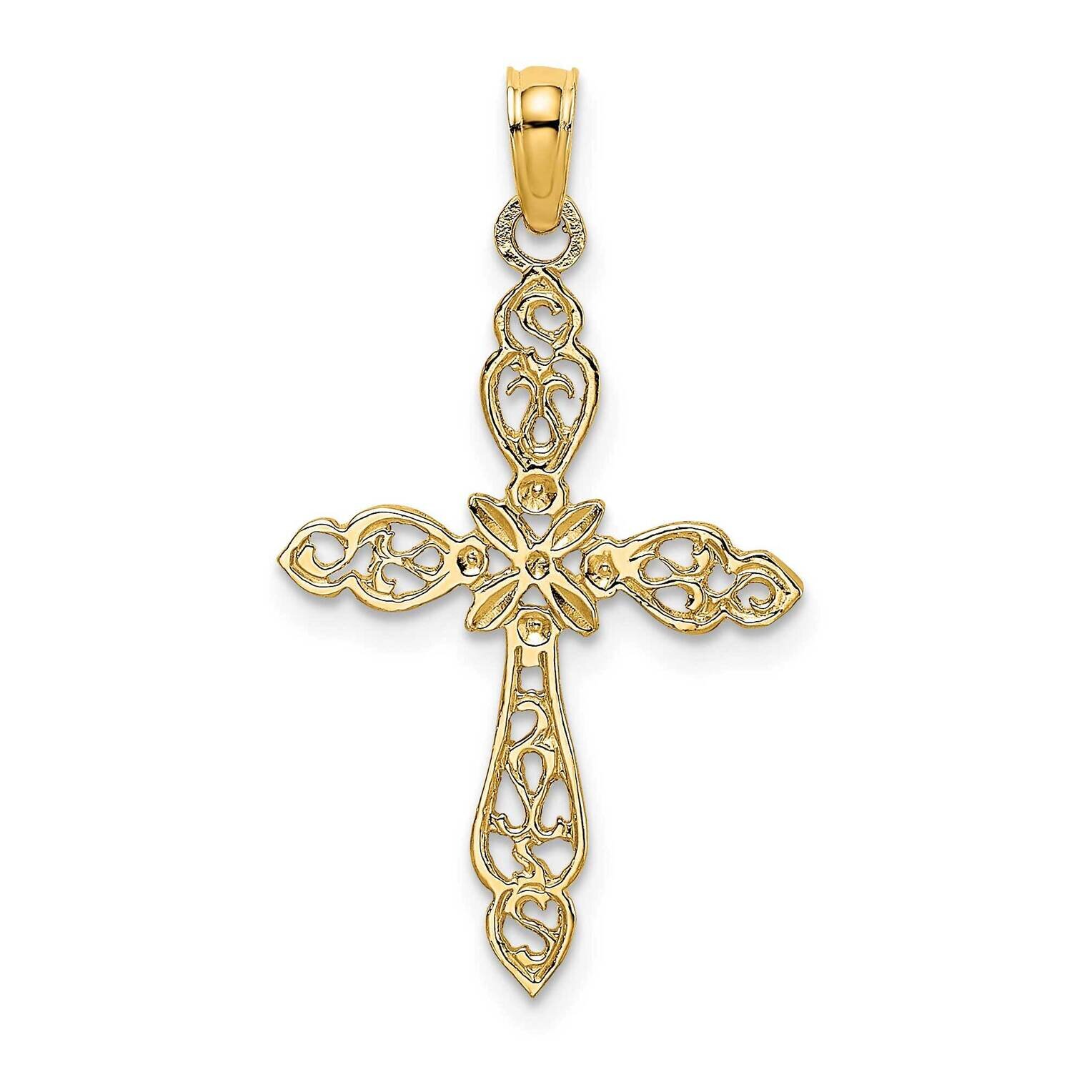 Cut-Out Cross Charm 14k Gold Polished K8494, MPN: K8494, 637218045778