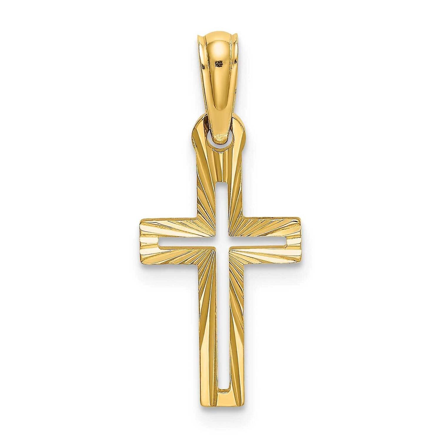 Cross Charm 14k Gold Diamond-cut K8499, MPN: K8499, 637218047246