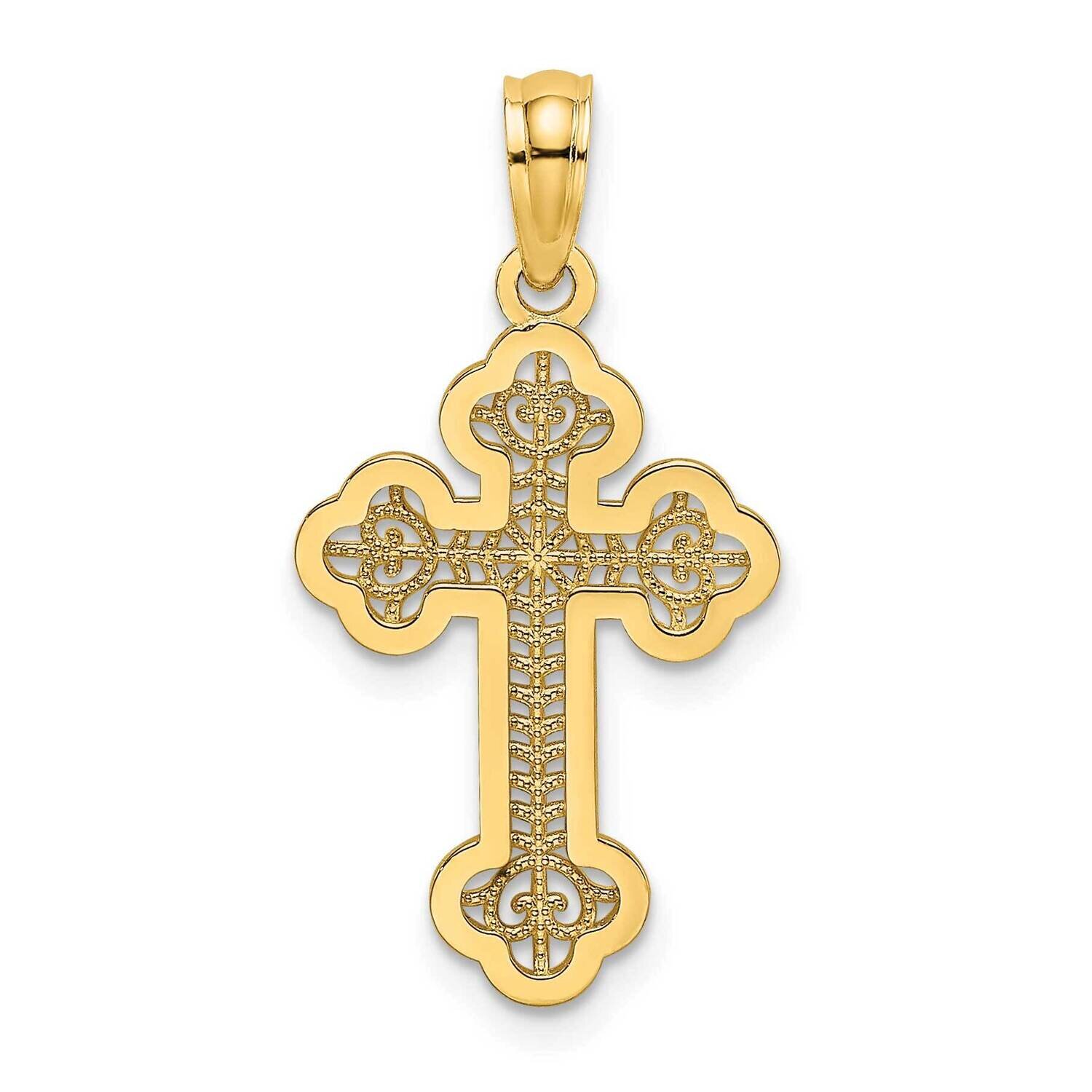 Arrow Tip Lace Center Cross Charm 14k Gold K8506, MPN: K8506, 637218052158