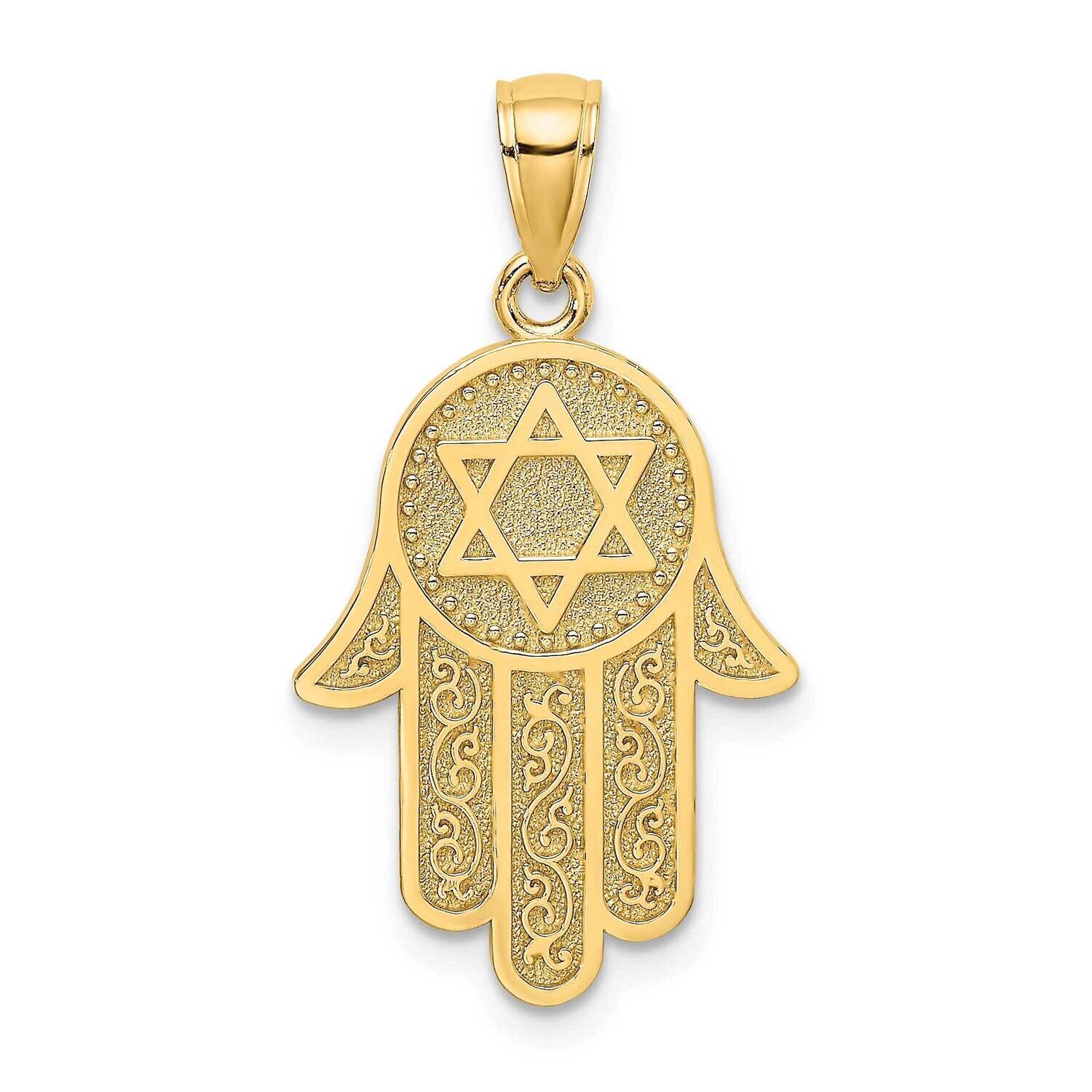 Jewish Hand of God with Star of David Charm 14k Gold K8508