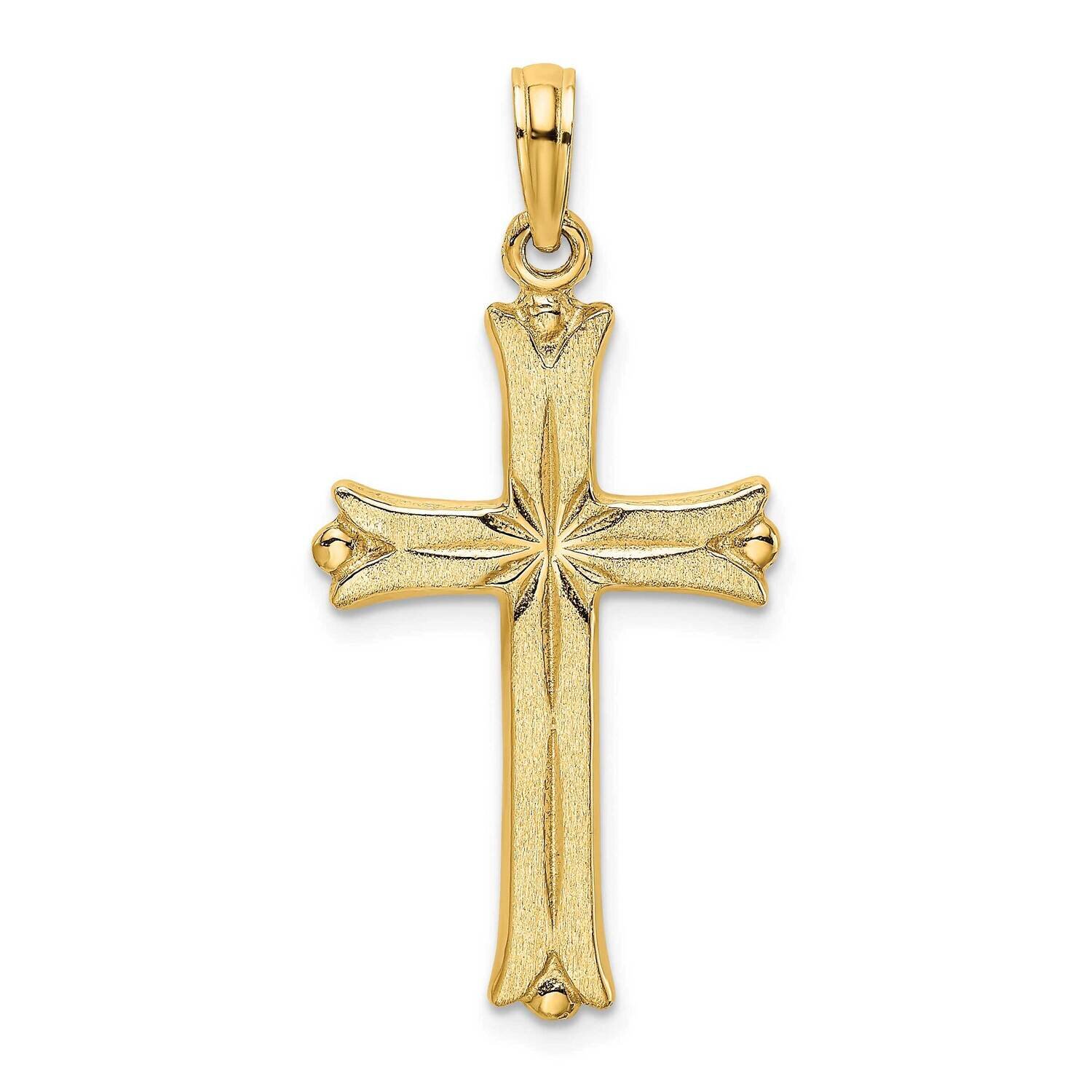 Cross with Starburst Center Charm 14k Gold K8509, MPN: K8509, 637218173013