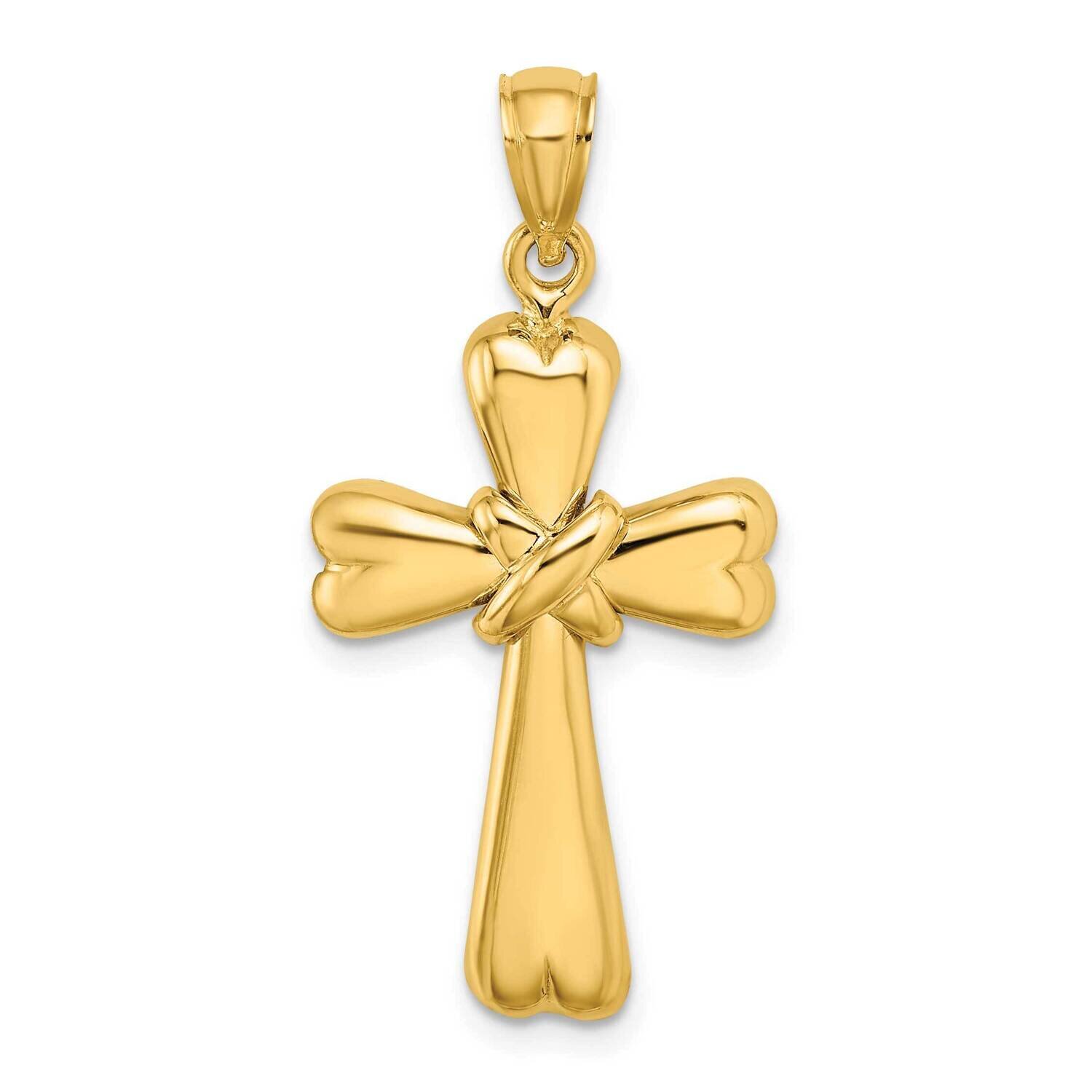 Cross with X Heart Charm 14k Gold Polished K8521