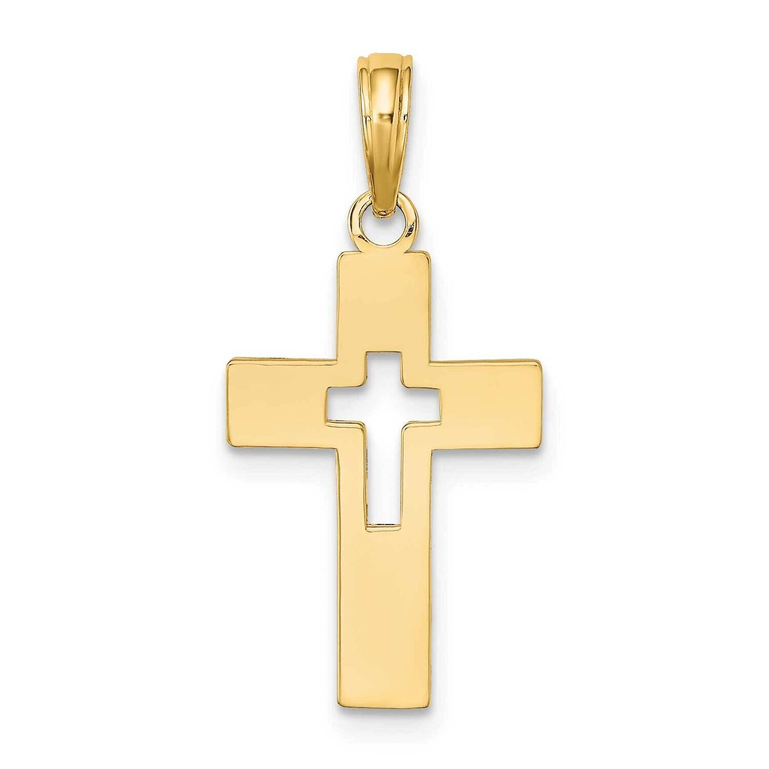 Cut-Out Cross Charm 14k Gold Polished K8522, MPN: K8522, 637218058990