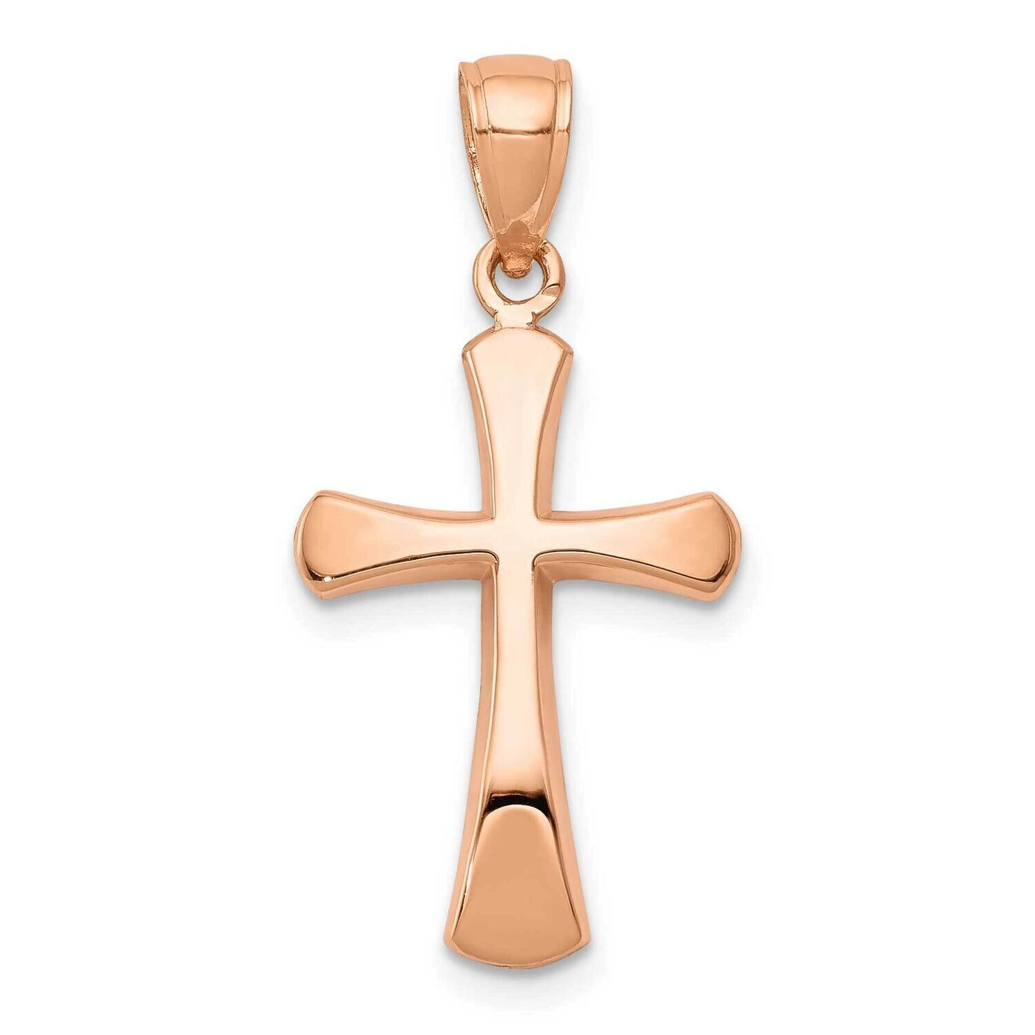 Polished Beveled Cross with Round Tips Charm 14k Rose Gold K8523R, MPN: K8523R, 637218170043