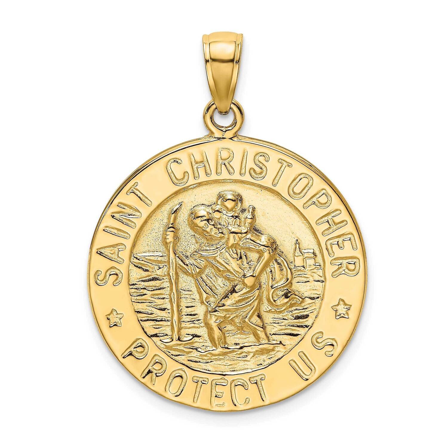 Saint Christopher Coin Charm 14k Gold Polished K8525