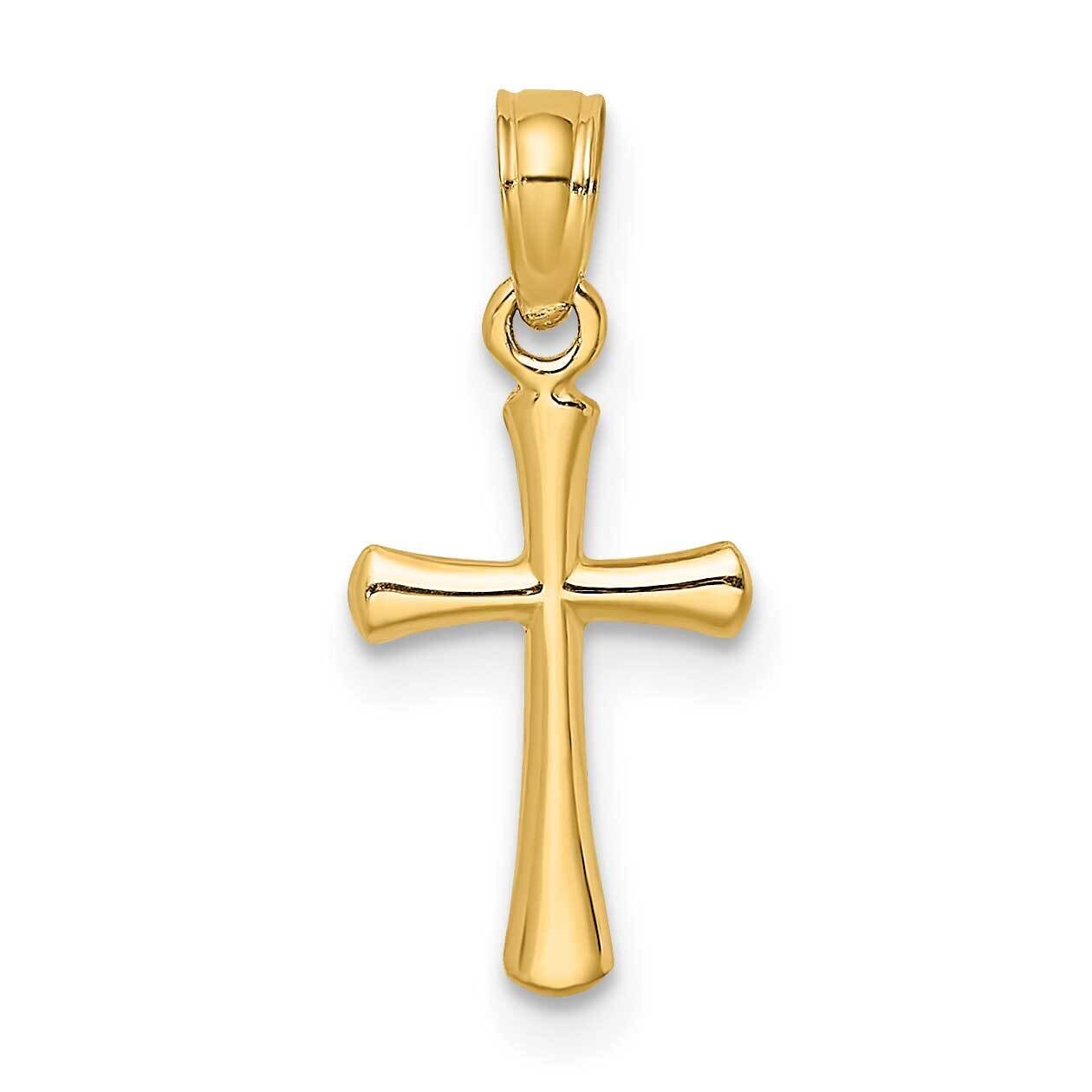 Beveled Cross with Round Tips Charm 14k Gold Polished K8539, MPN: K8539, 637218069606