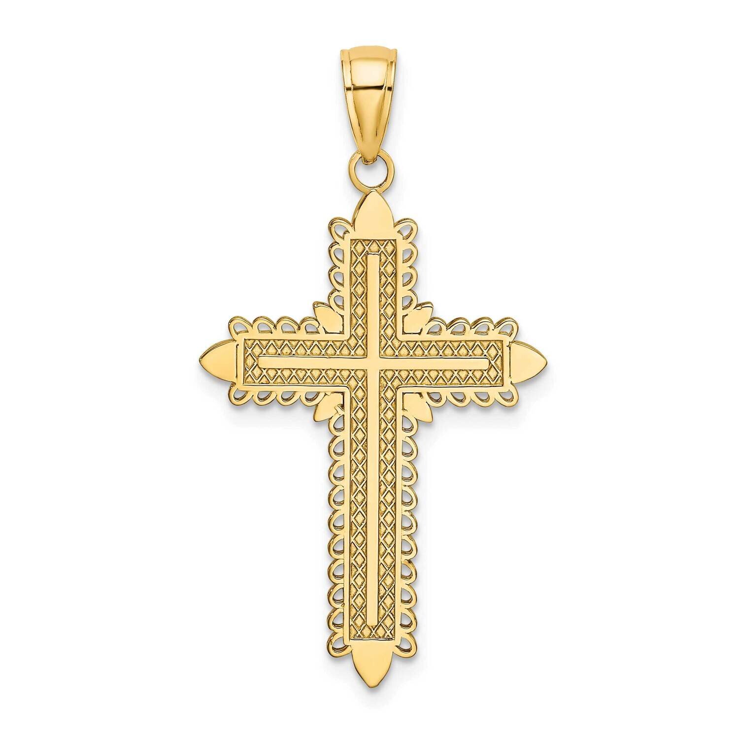 Lace Border Cross Charm 14k Gold K8550, MPN: K8550, 637218083404