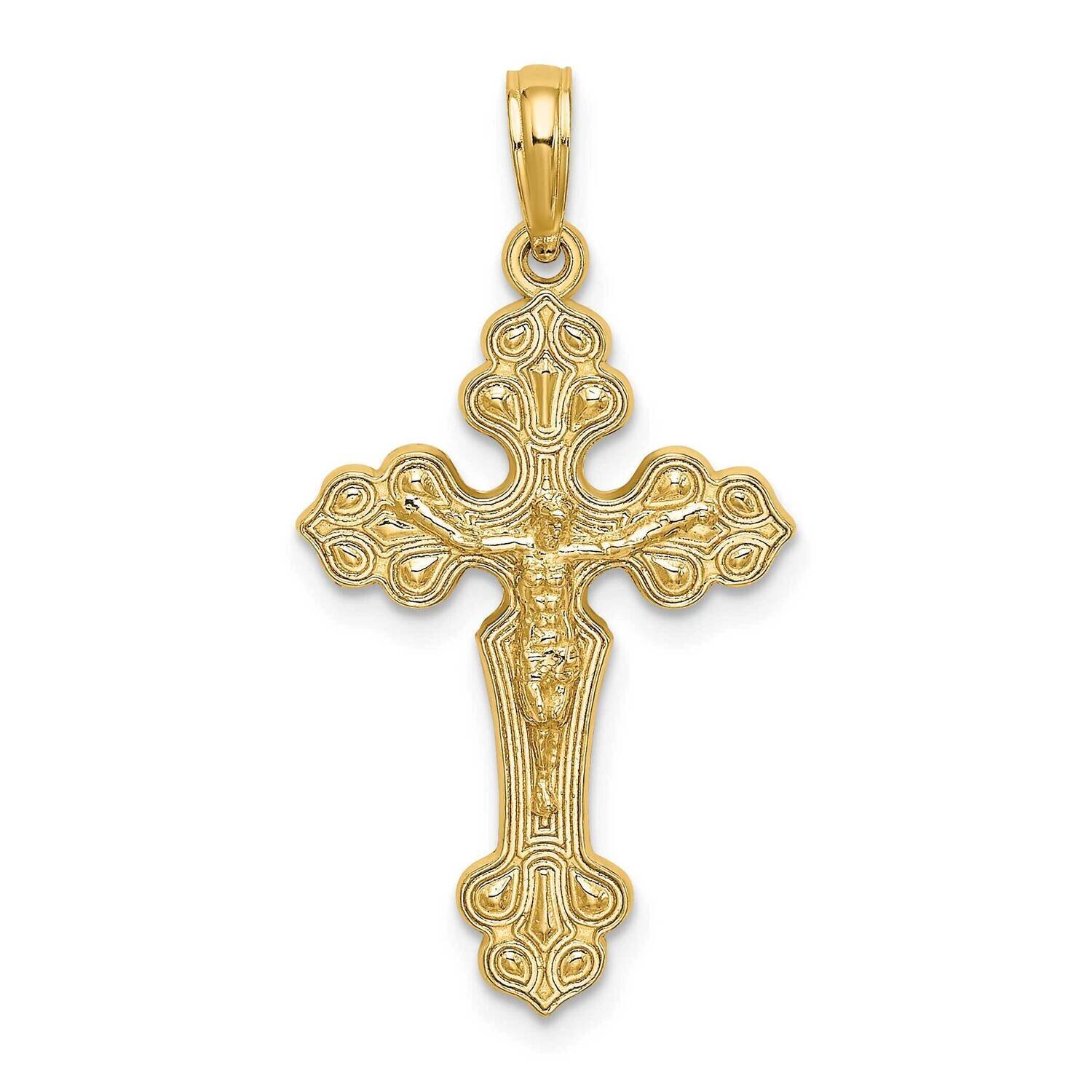 Crucifix with Fancy Tips Charm 14k Gold K8577, MPN: K8577, 637218090785