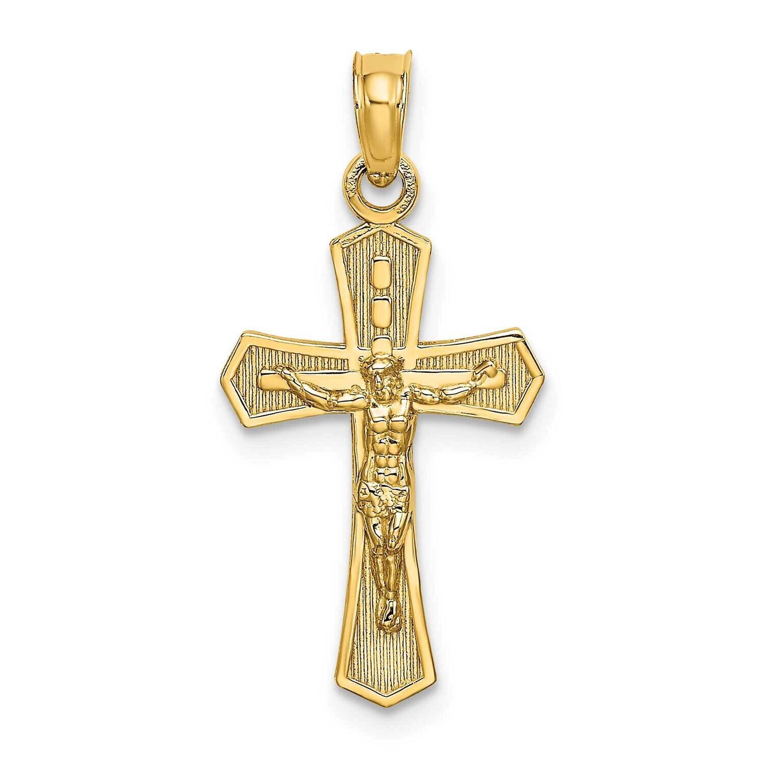 Crucifix with Beveled Edges Charm 14k Gold K8582, MPN: K8582, 637218090846