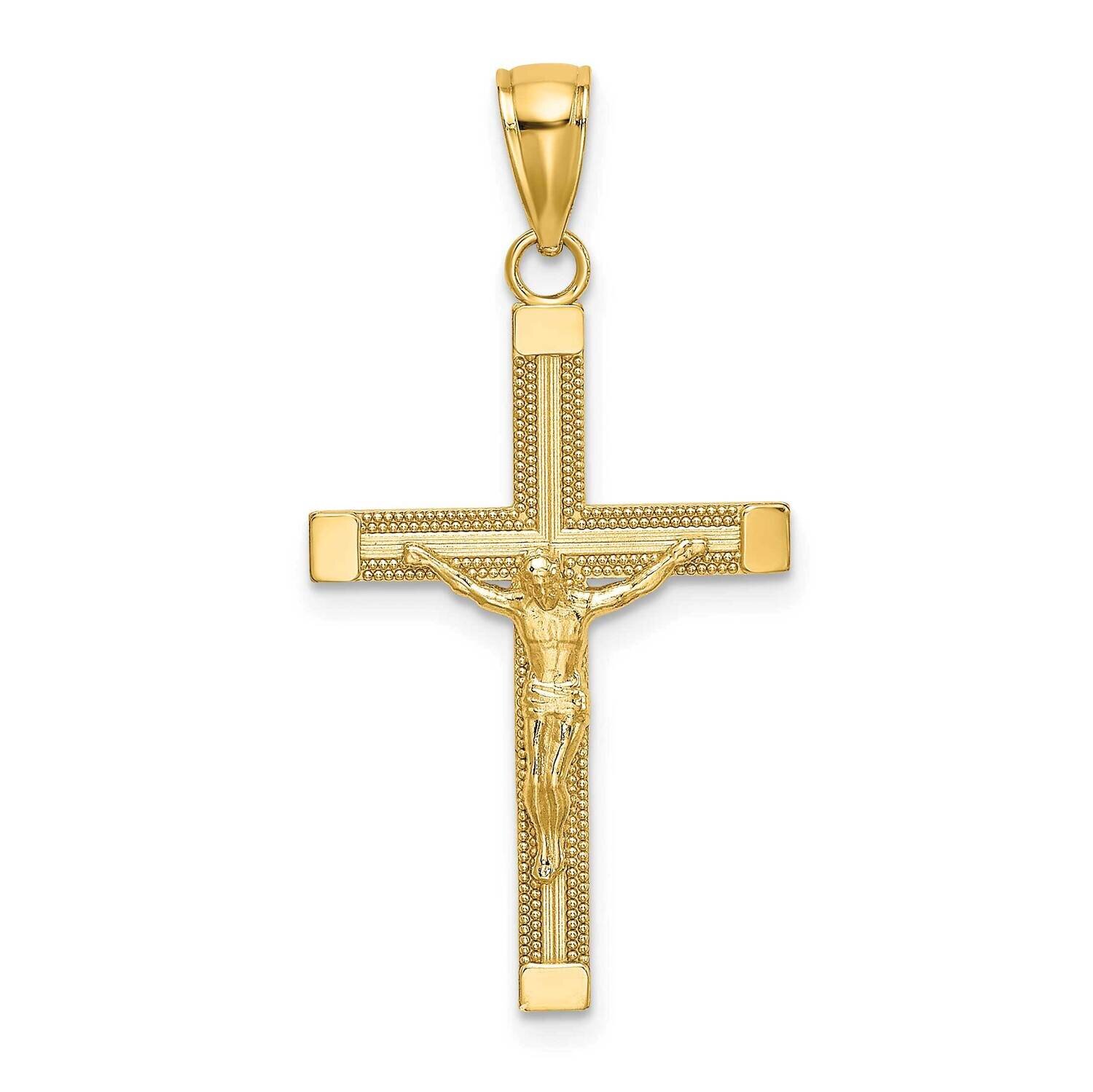Crucifix Charm 14k Gold Polished &amp; Textured K8584, MPN: K8584, 637218090877
