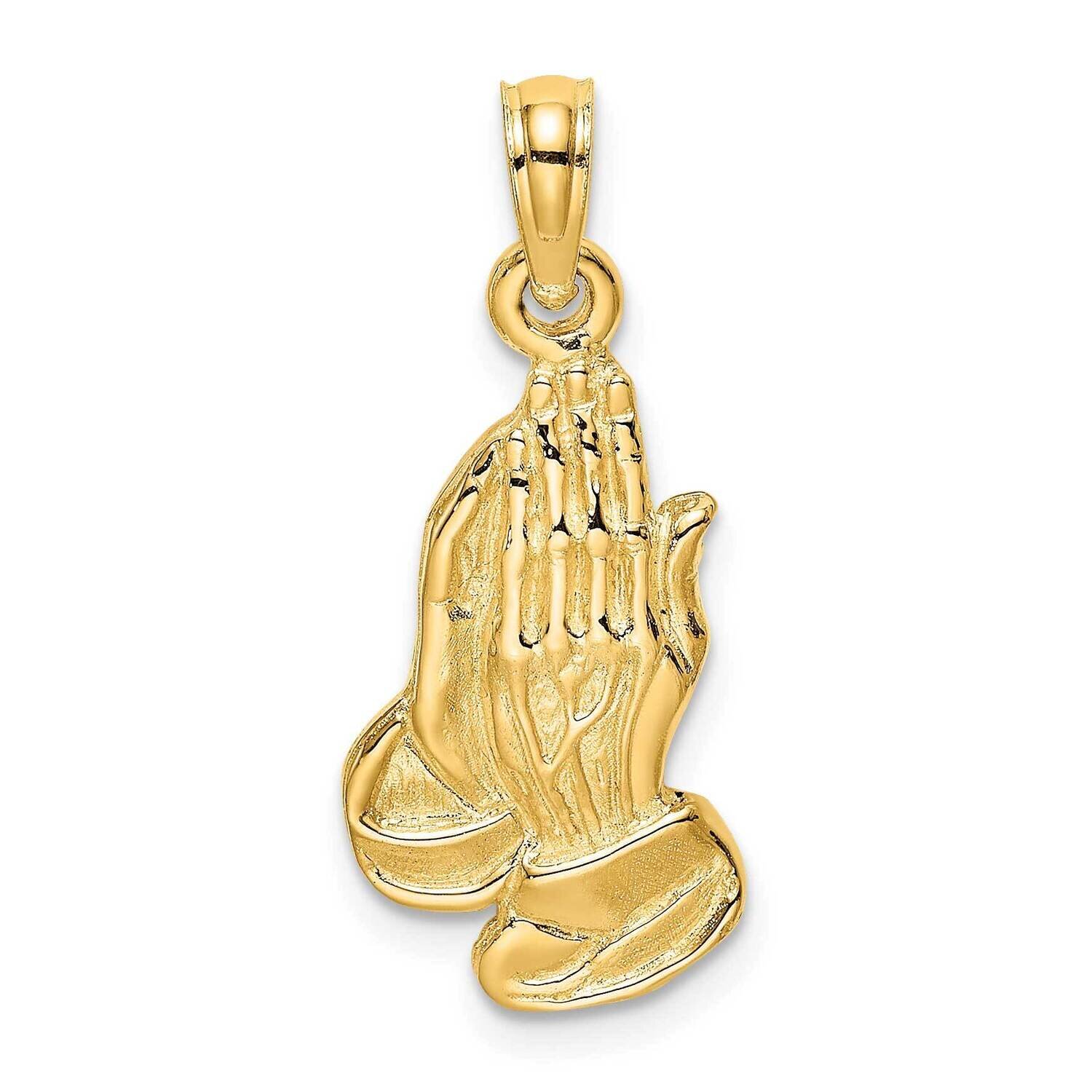 Praying Hands Charm 14k Gold 2-D K8593, MPN: K8593, 637218092239