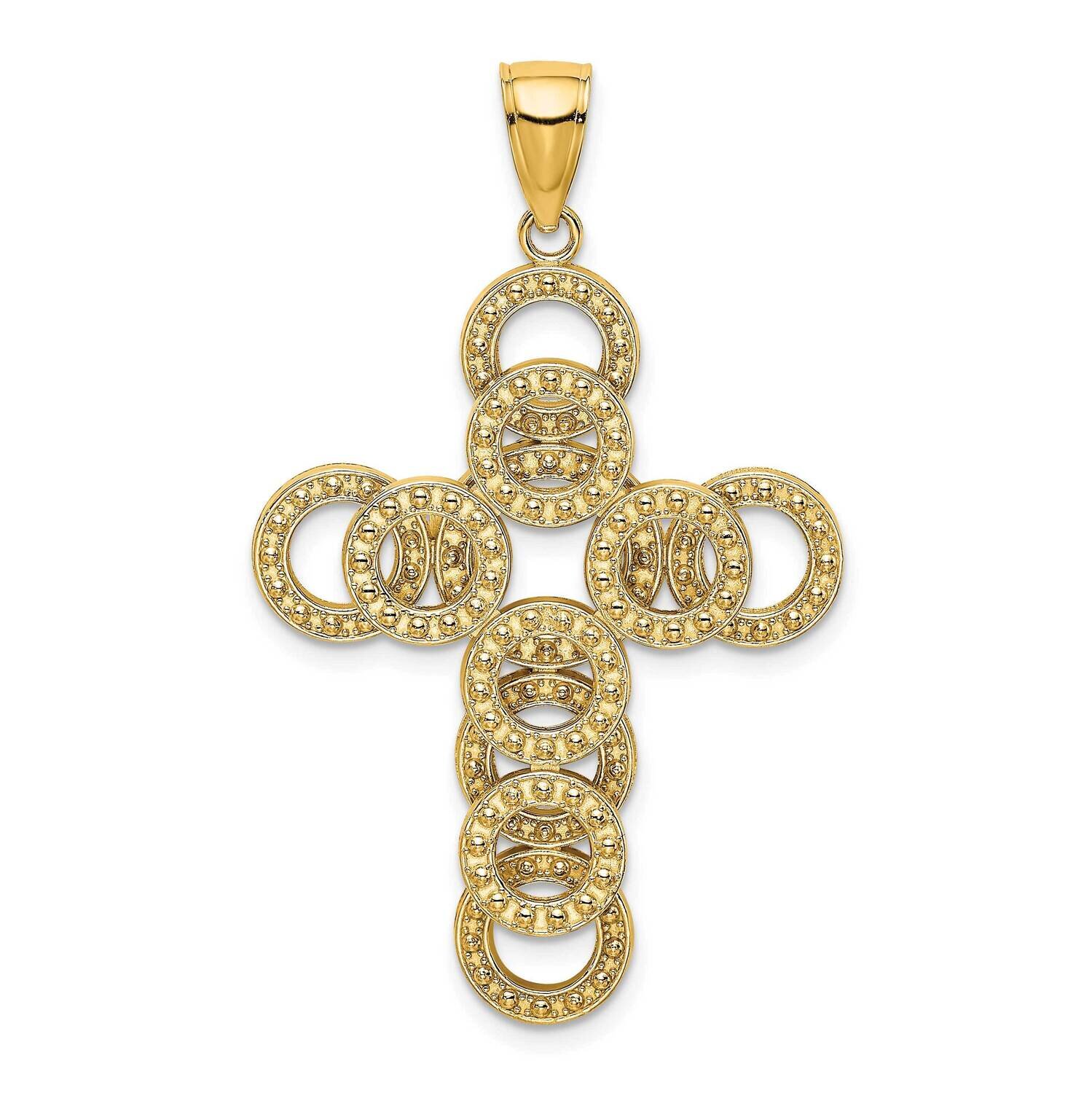 Circular Infinity Illusion Cross Charm 14k Gold 2-D K8606, MPN: K8606, 637218128358