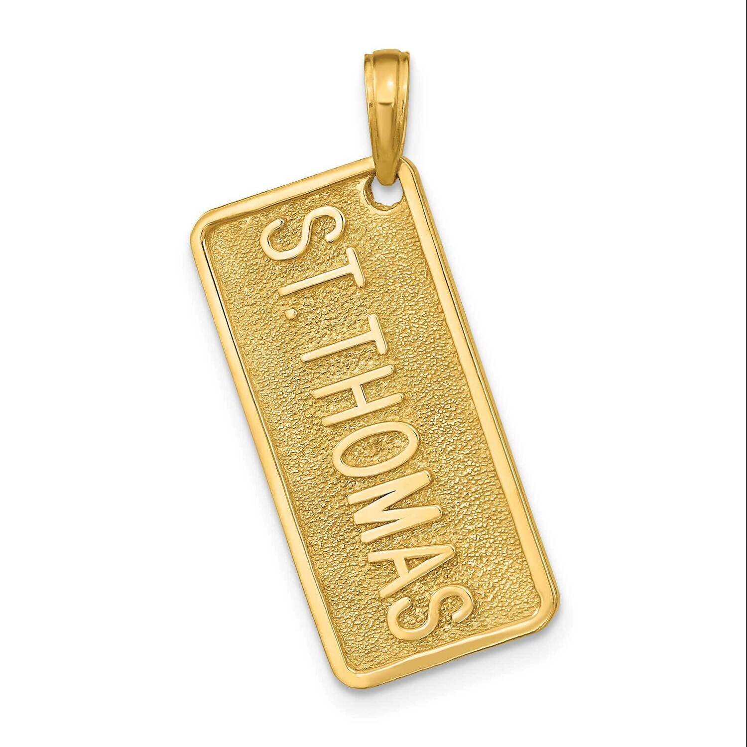 St. Thomas License Plate Pendant 14k Gold K8643, MPN: K8643, 63721817128