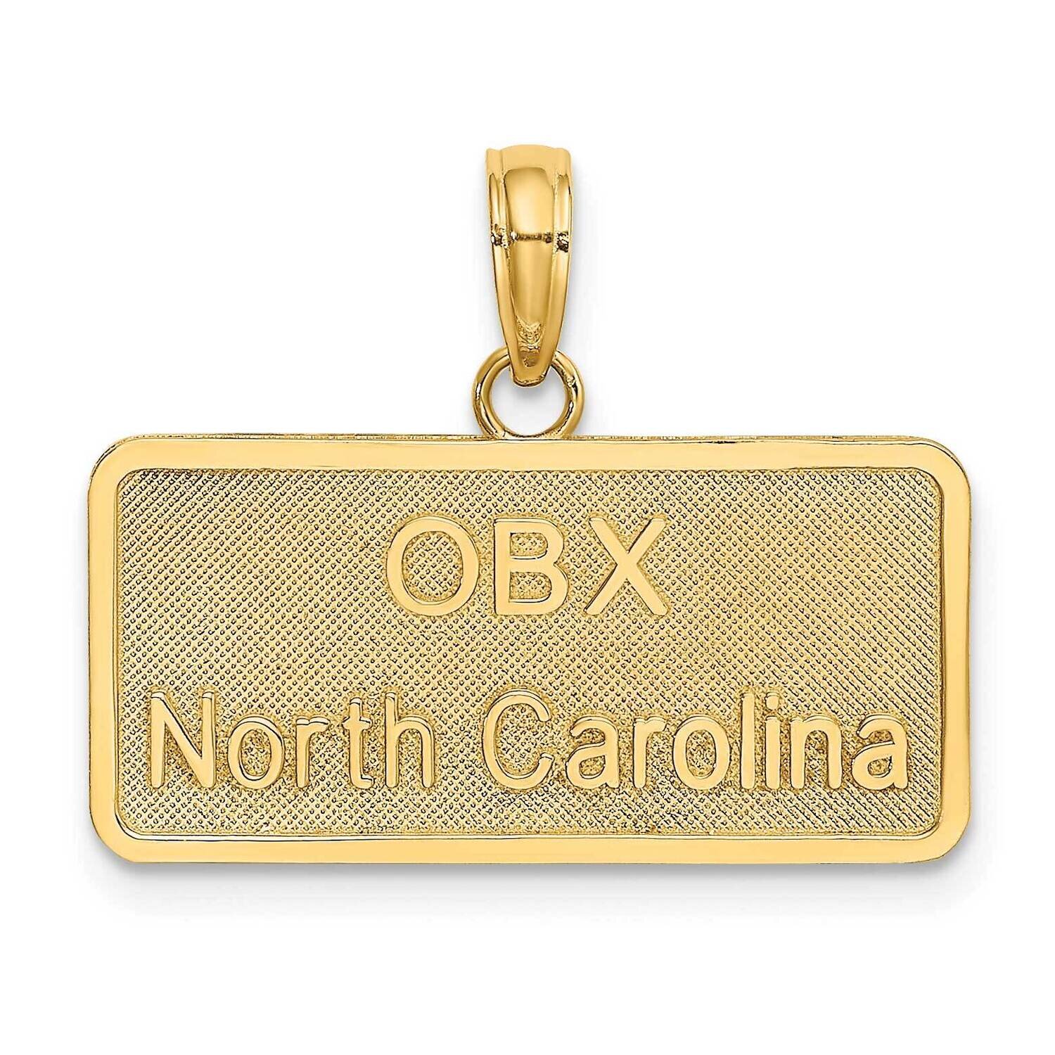 Obx North Carolina License Plate Charm 14k Gold K8644
