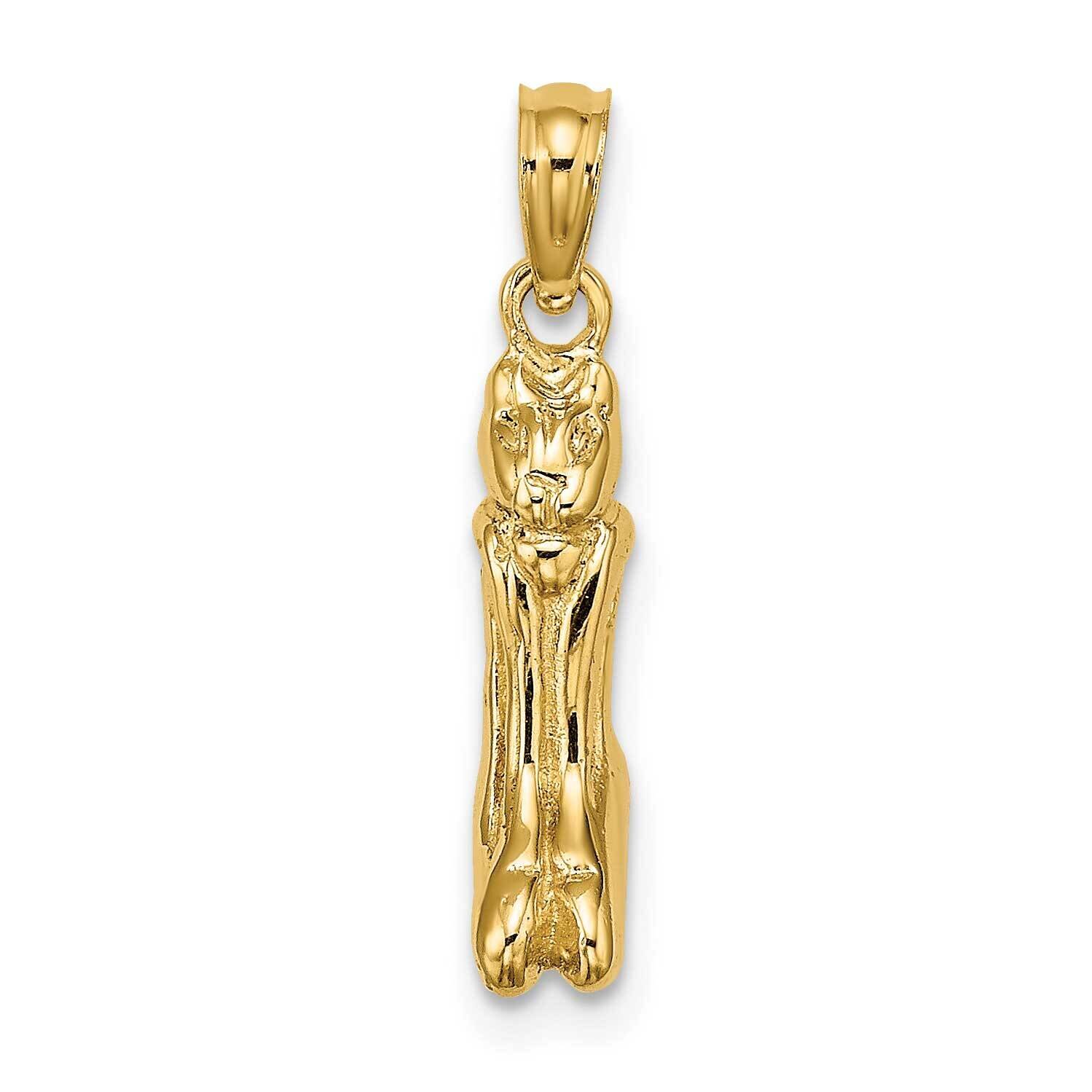 Polished Marco Island Cat Charm 14k Gold 3-D K8658, MPN: K8658, 637218062850