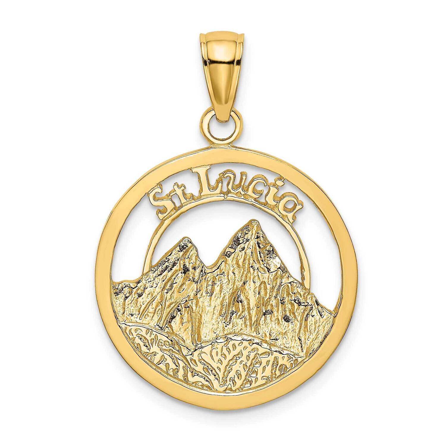 St. Lucia Twin Pitons Charm 14k Gold K8667