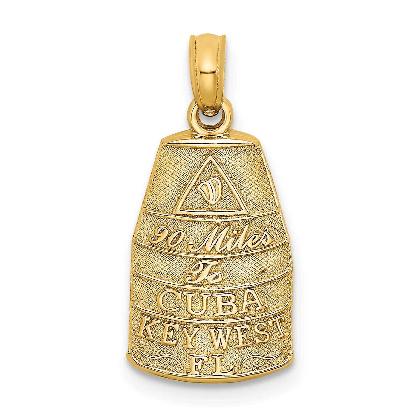 Small Southern Most Point Usa Key West Fl Charm 14k Gold K8694