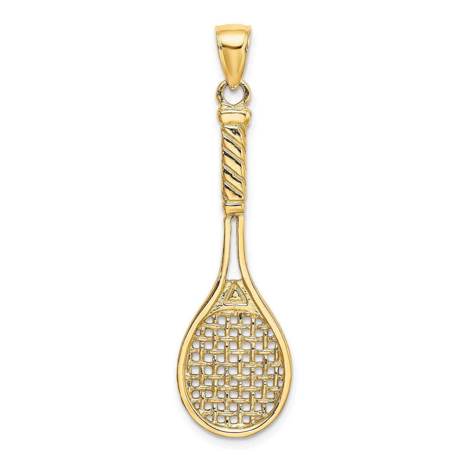 Tennis Racquet Charm 14k Gold 3-D Polished K8749, MPN: K8749, 637218020492