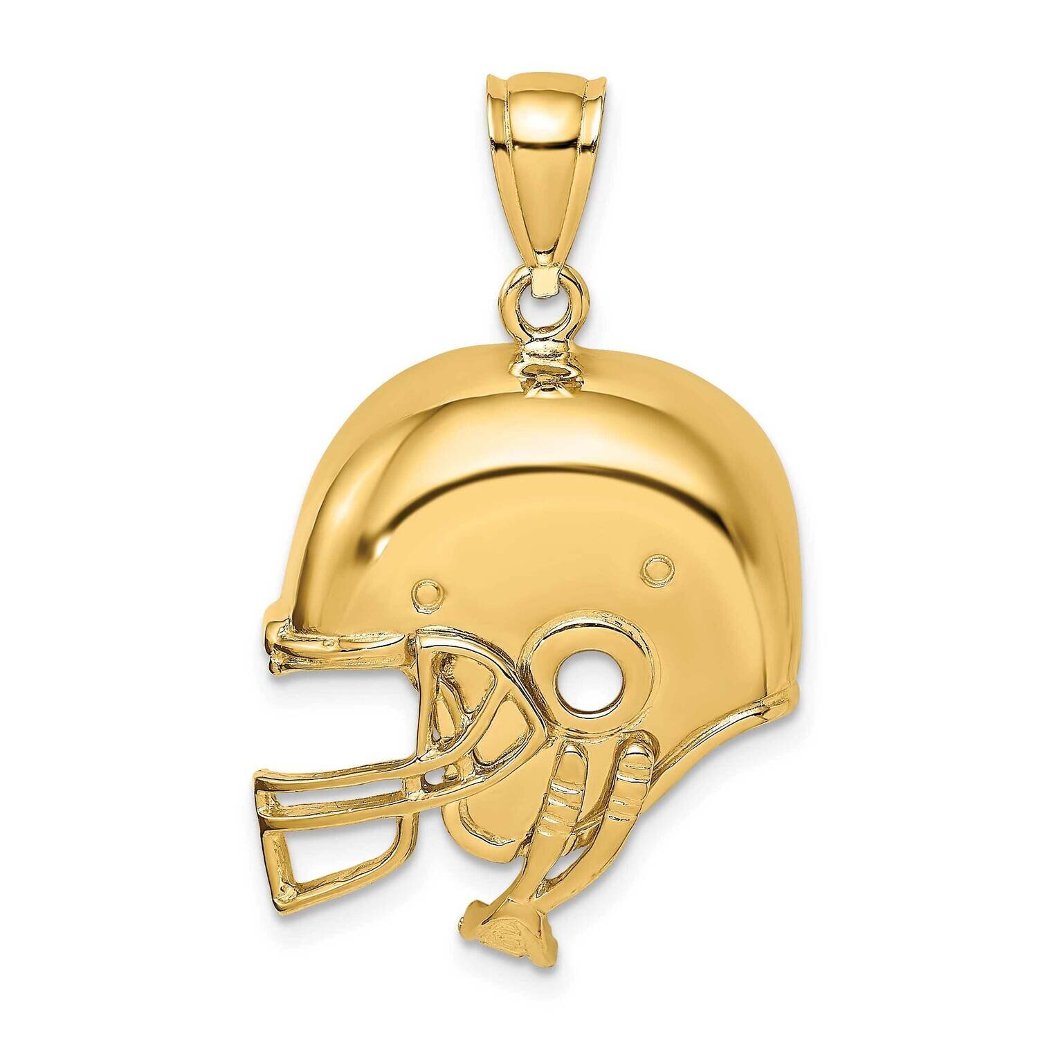 Polished Football Helmet Charm 14k Gold 2-D K8755, MPN: K8755, 637218020683