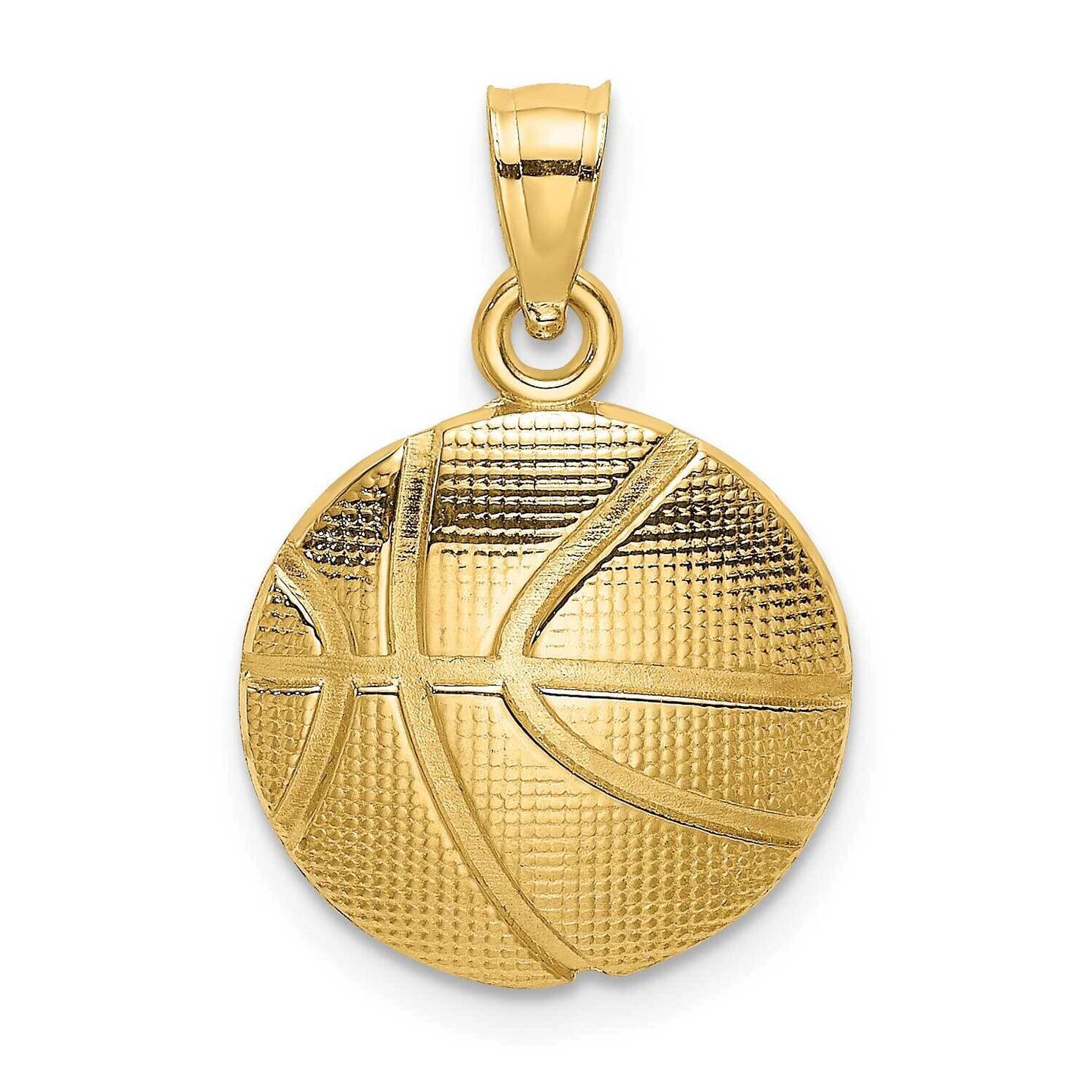 Textured Basketball Charm 14k Gold 2-D K8774