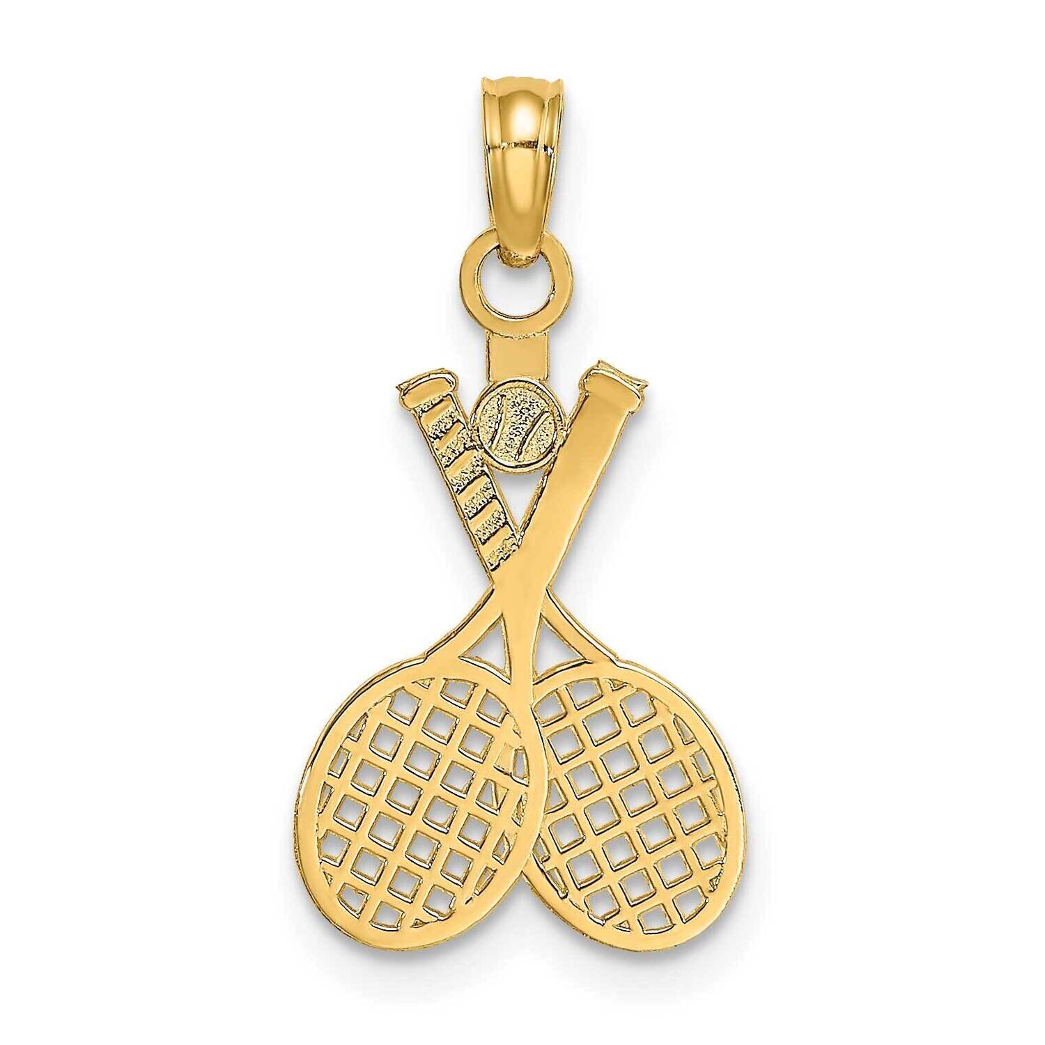 Double Tennis Racket with Ball Charm 14k Gold K8779