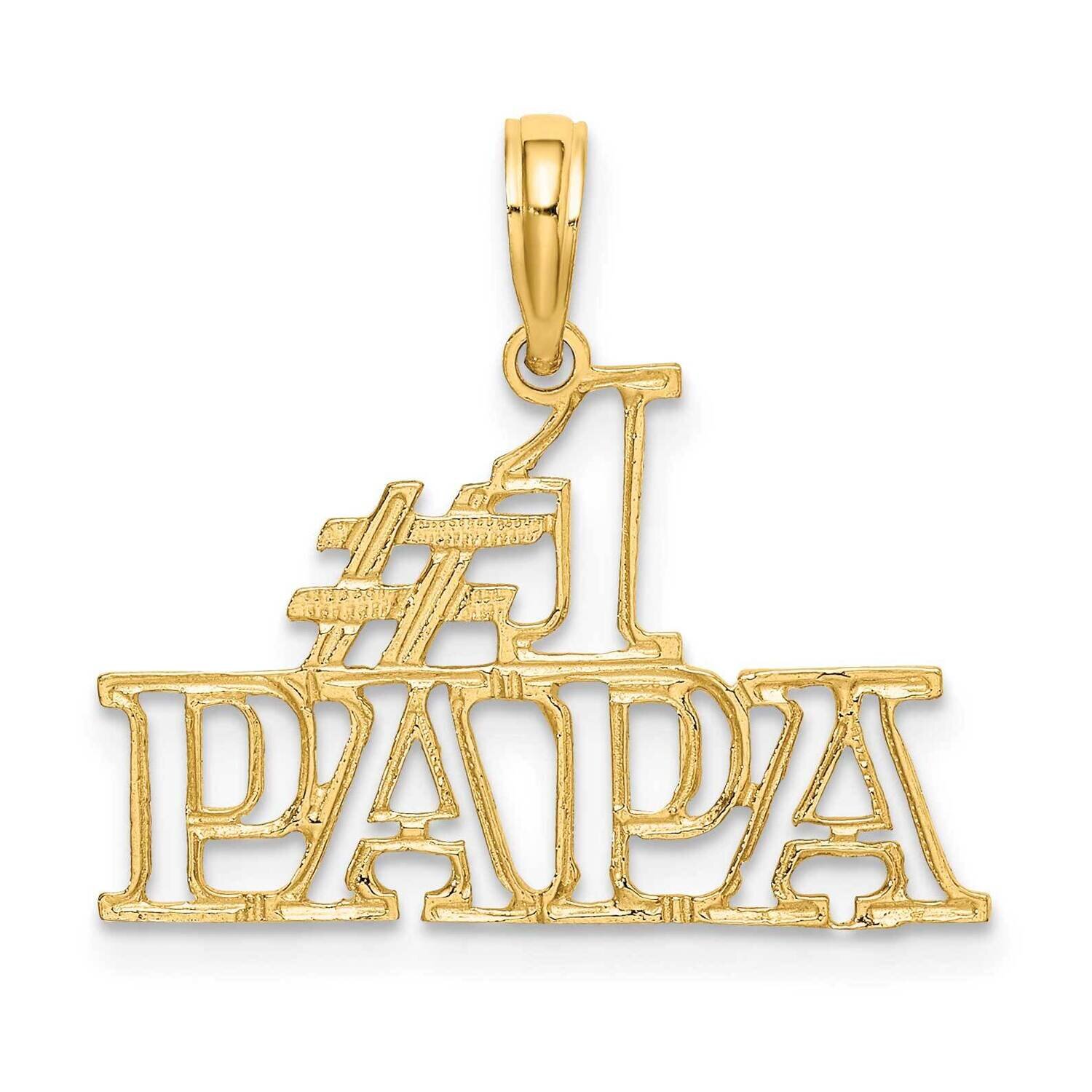 #1 Papa Cut-Out Charm 14k Gold K8825