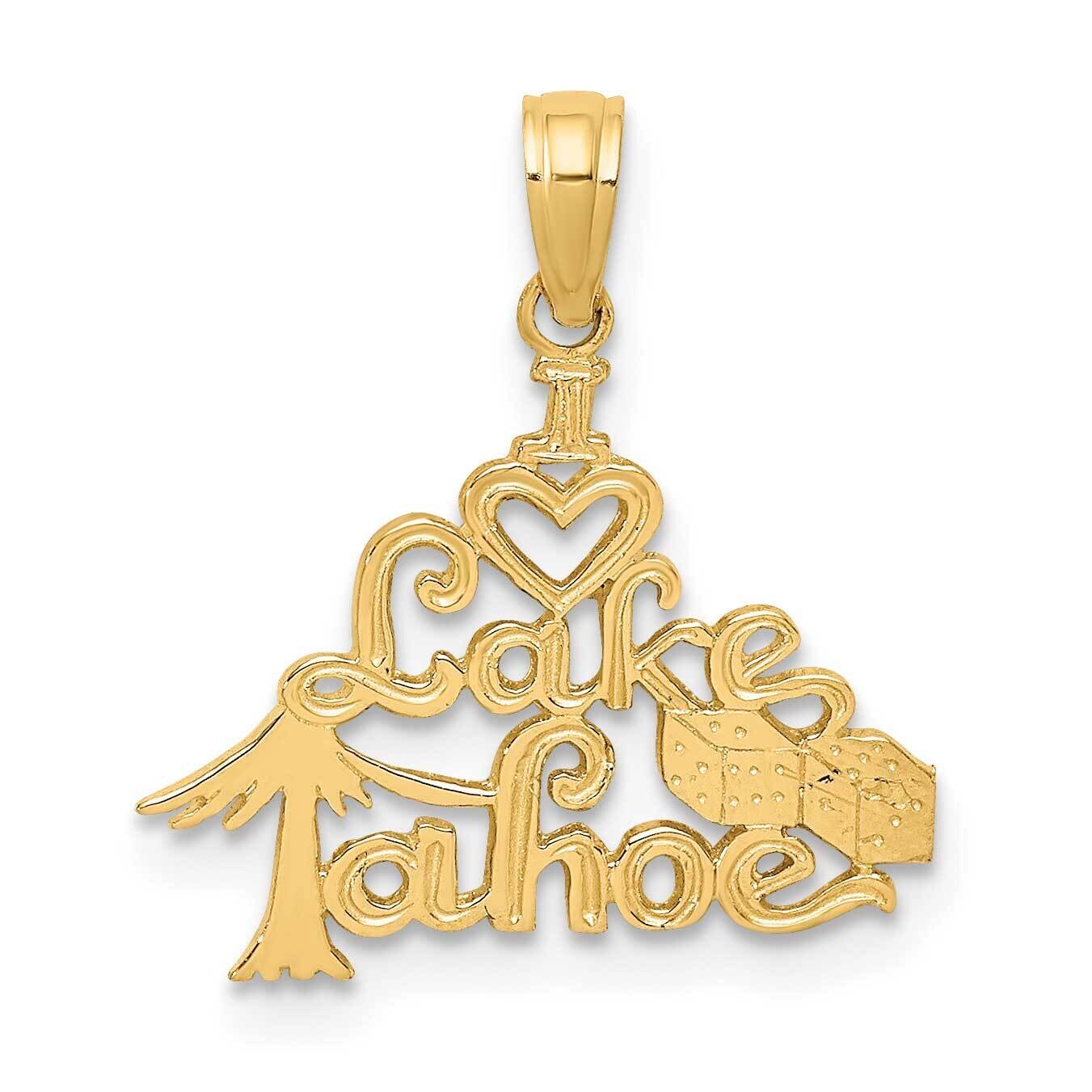 I Heart Lake Tahoe Charm 14k Gold Polished &amp; Engraved K8848, MPN: K8848, 637218025077