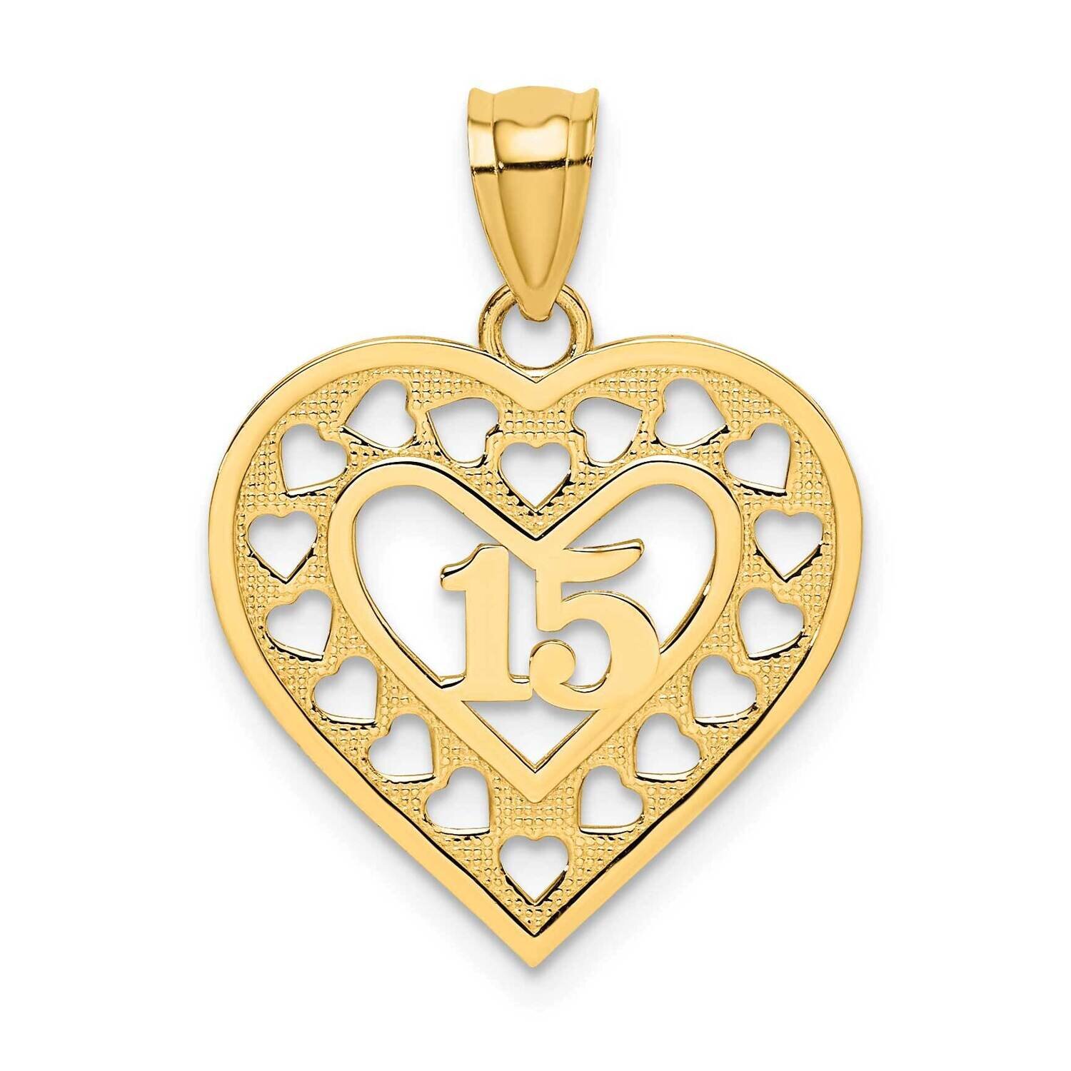 15 In Cut-Out Heart Charm 14k Gold K8851
