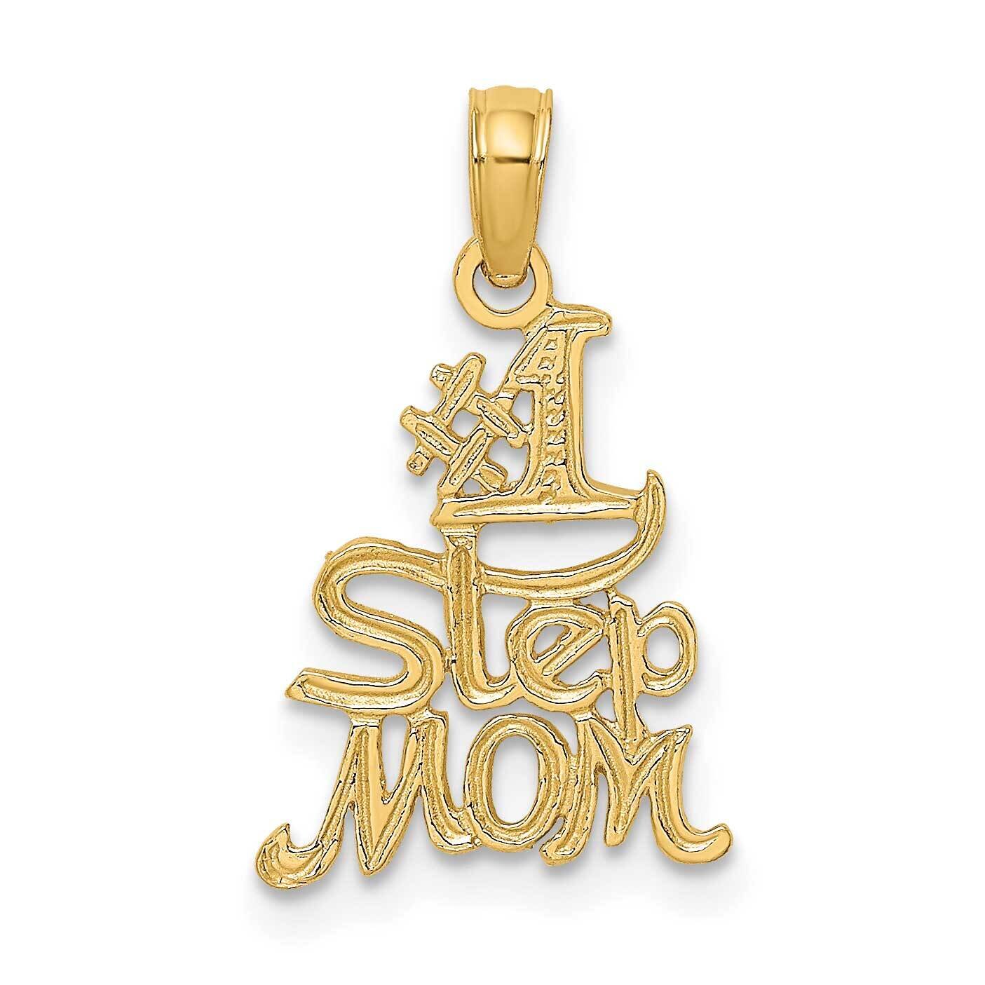 #1 Step Mom Charm 14k Gold Polished &amp; Engraved K8854, MPN: K8854, 637218026050