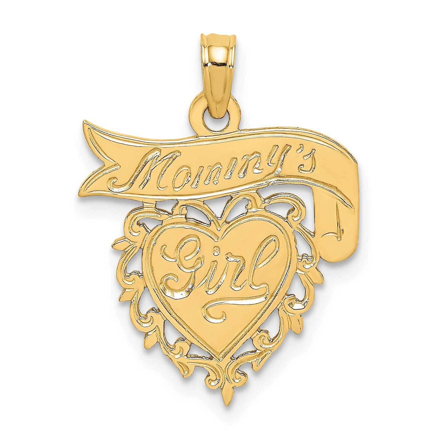 Mommy&#39;S Girl In Heart with Banner Charm 14k Gold K8856, MPN: K8856, 637218026227