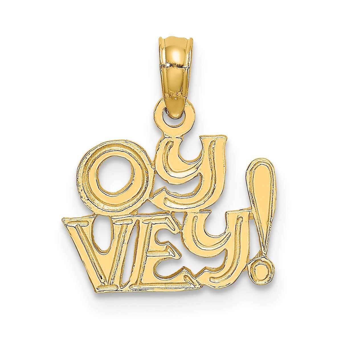 Oy Vey! Charm 14k Gold Polished &amp; Engraved K8881, MPN: K8881, 637218027217