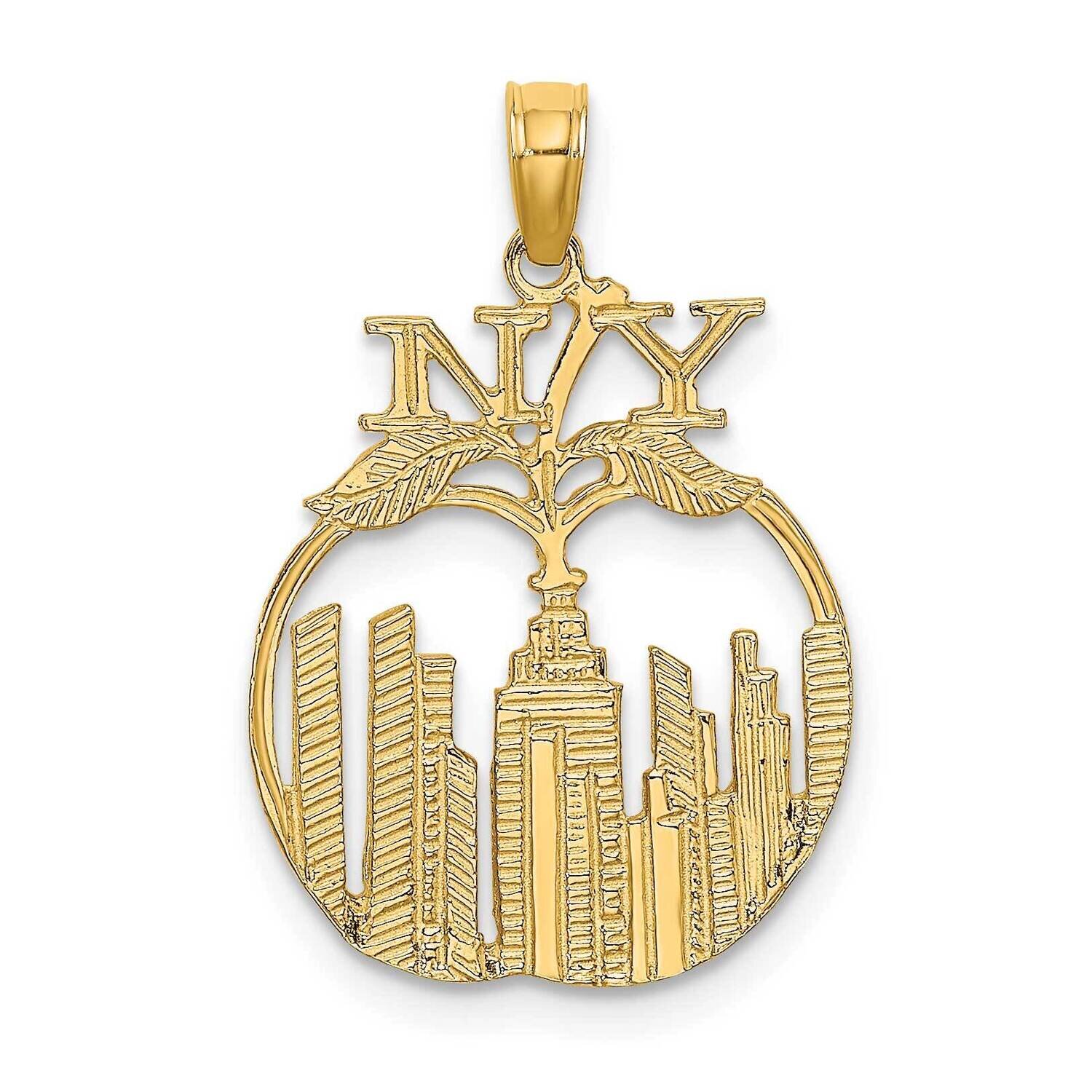 New York Skyline In Apple Charm 14k Gold K8901