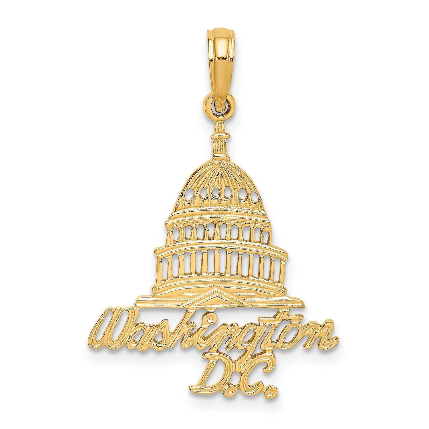 Washington D.C. Capital Building Charm 14k Gold K8910