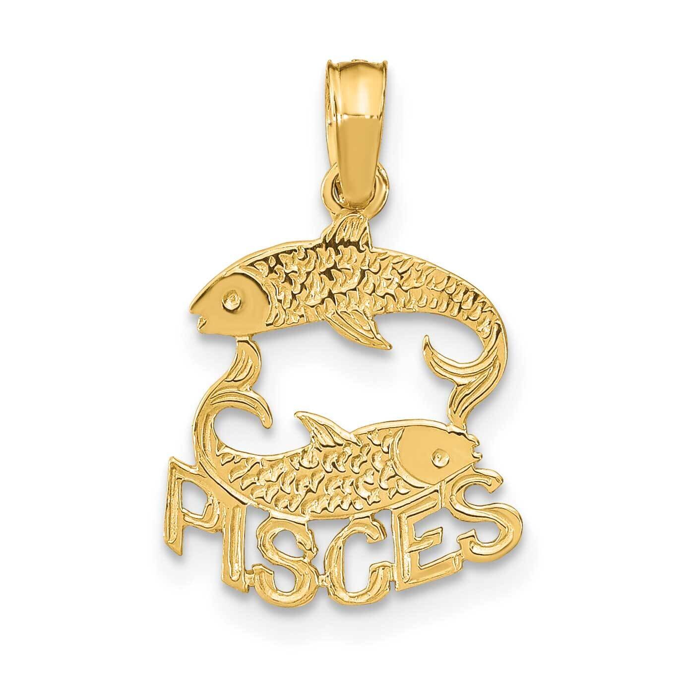 Engraved Block Pisces Charm 14k Gold K8945, MPN: K8945, 63721803169