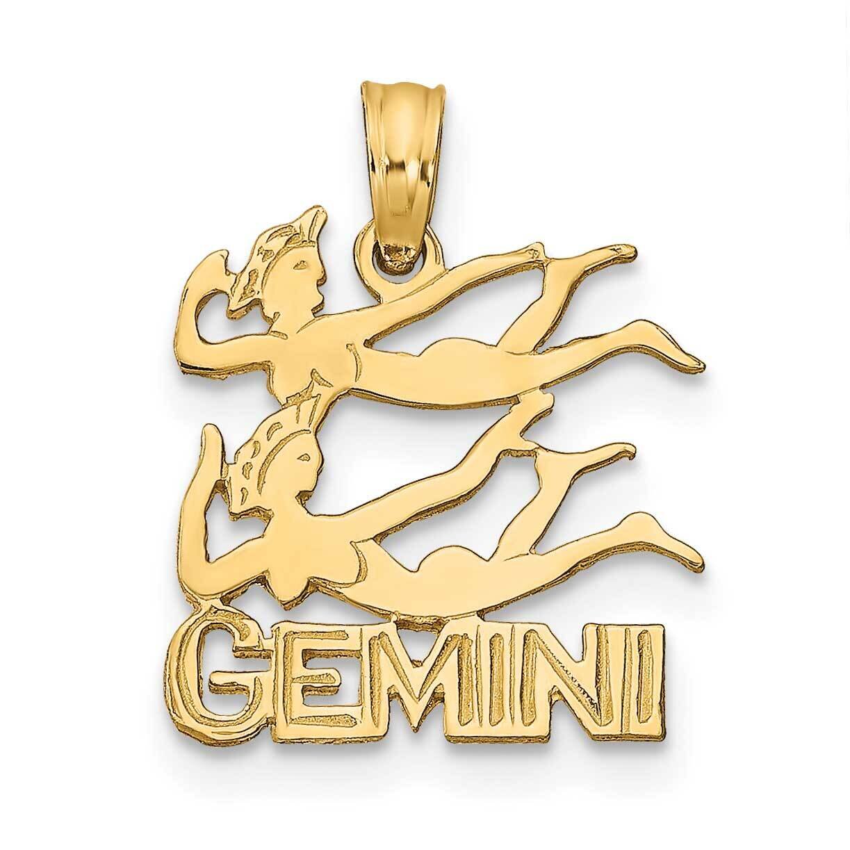 Engraved Block Gemini Charm 14k Gold K8948, MPN: K8948, 637218031702