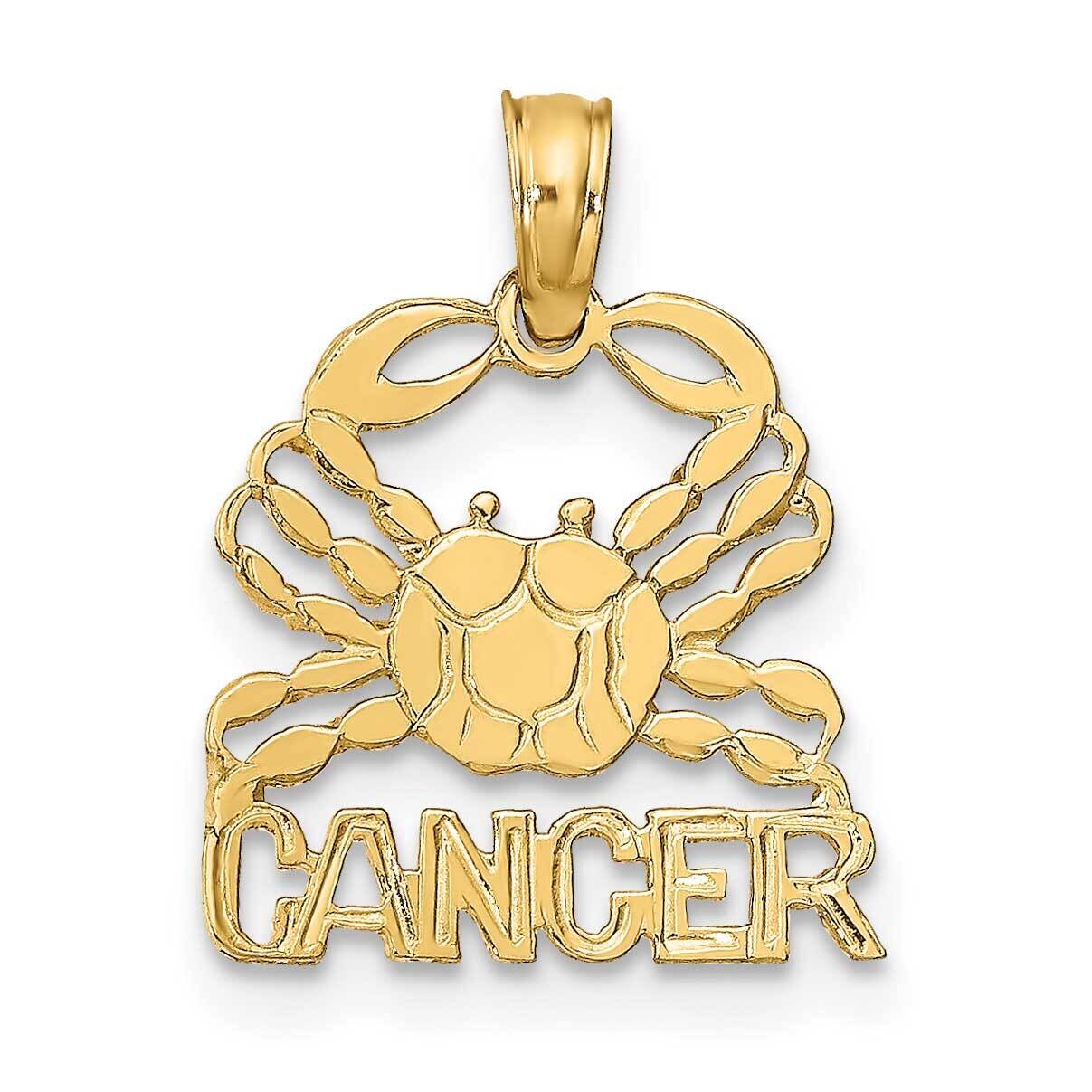 Cancer Engraved Charm 14k Gold K8949, MPN: K8949, 63721803176