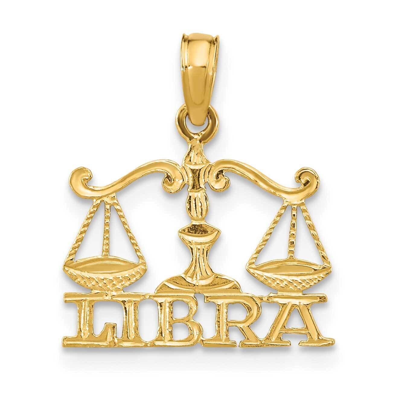 Engraved Block Libra Charm 14k Gold K8952, MPN: K8952, 63721803176