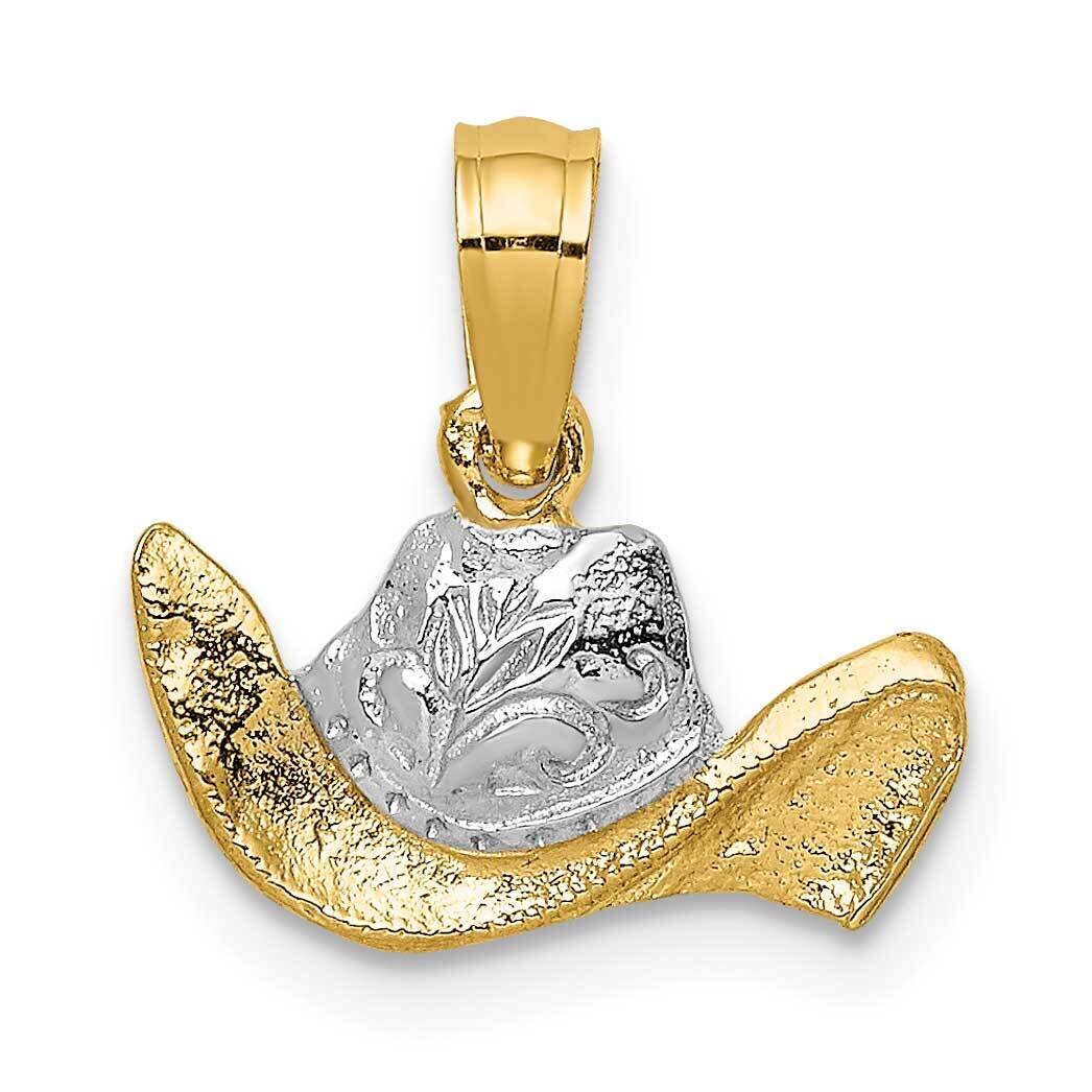 Cowboy Hat Charm 14k Gold Rhodium K8969, MPN: K8969, 637218021253