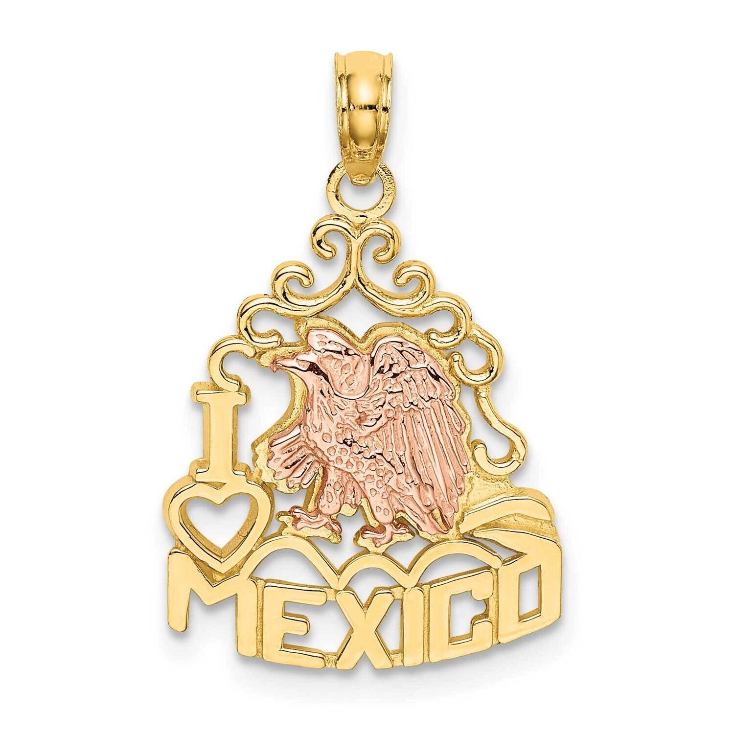 I Heart Mexico with Eagle Charm 14k Yellow &amp; Rose Gold K8973